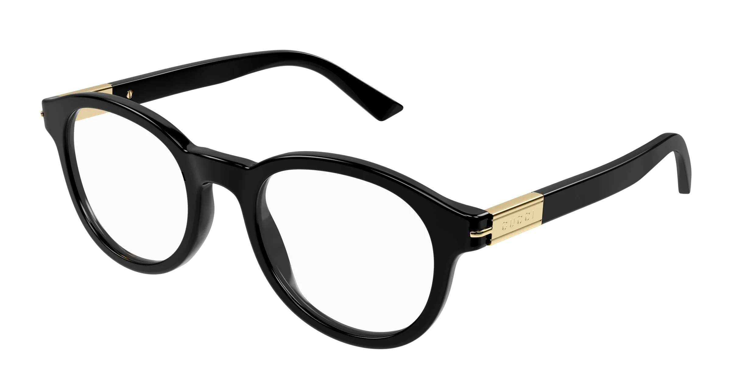 Gucci GG1503O 001 Montature da vista Acetato Nero Trasparente Rotonda - immagine 1
