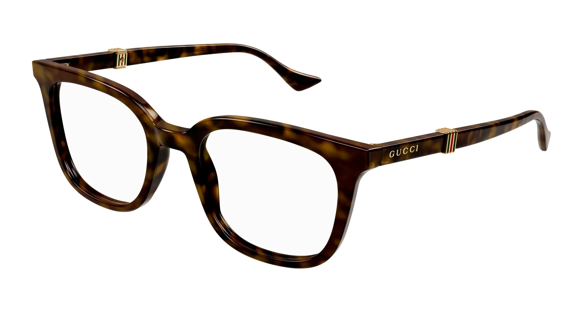 Gucci GG1497O 006 Montature da vista Acetato Havana Trasparente Squadrata - immagine 1