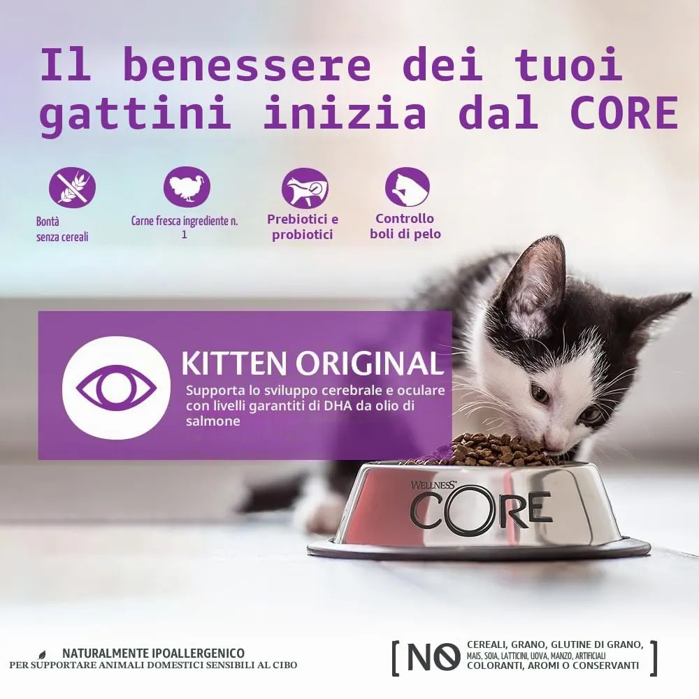 Wellness CORE Gattino 300g, Pollo & Tacchino – Crocchette Per Gatti - immagine 2