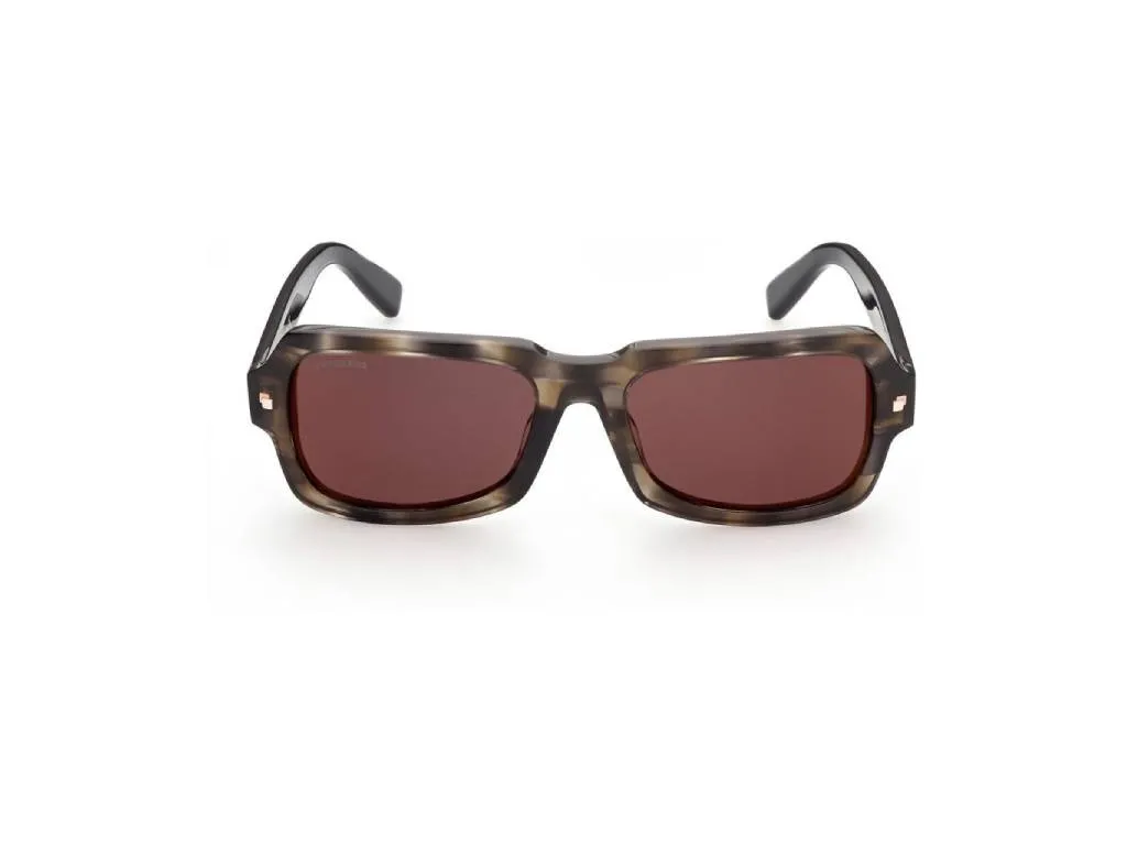 Dsquared2 DQ0373 50C Occhiali da sole outlet Acetato Havana Rosso Squadrata Normale - immagine 2