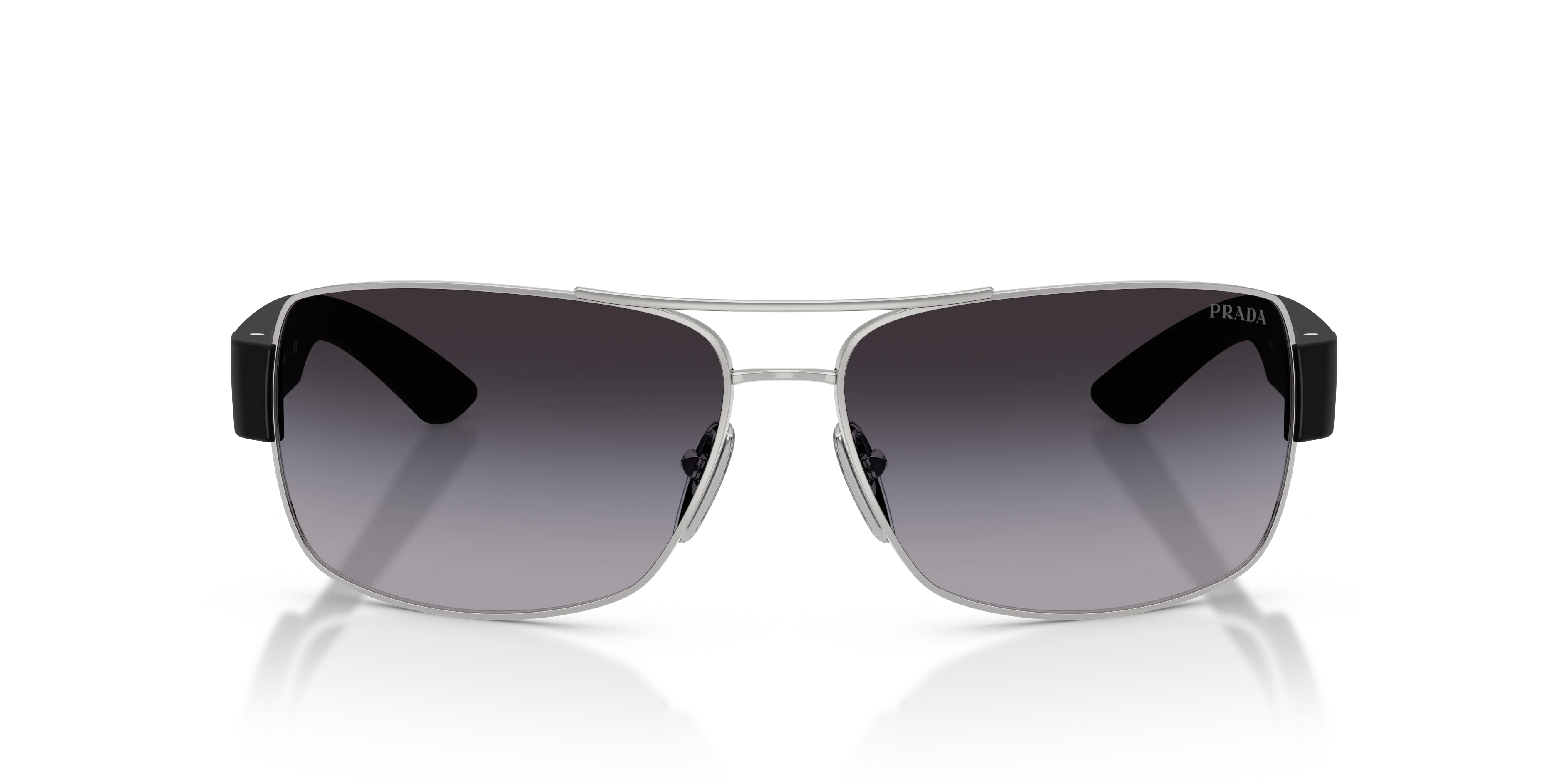 Prada Linea Rossa PS B52S 1BC09U Occhiali da sole Metallo Argento Grigio Geometrica Normale Sfumato - immagine 3