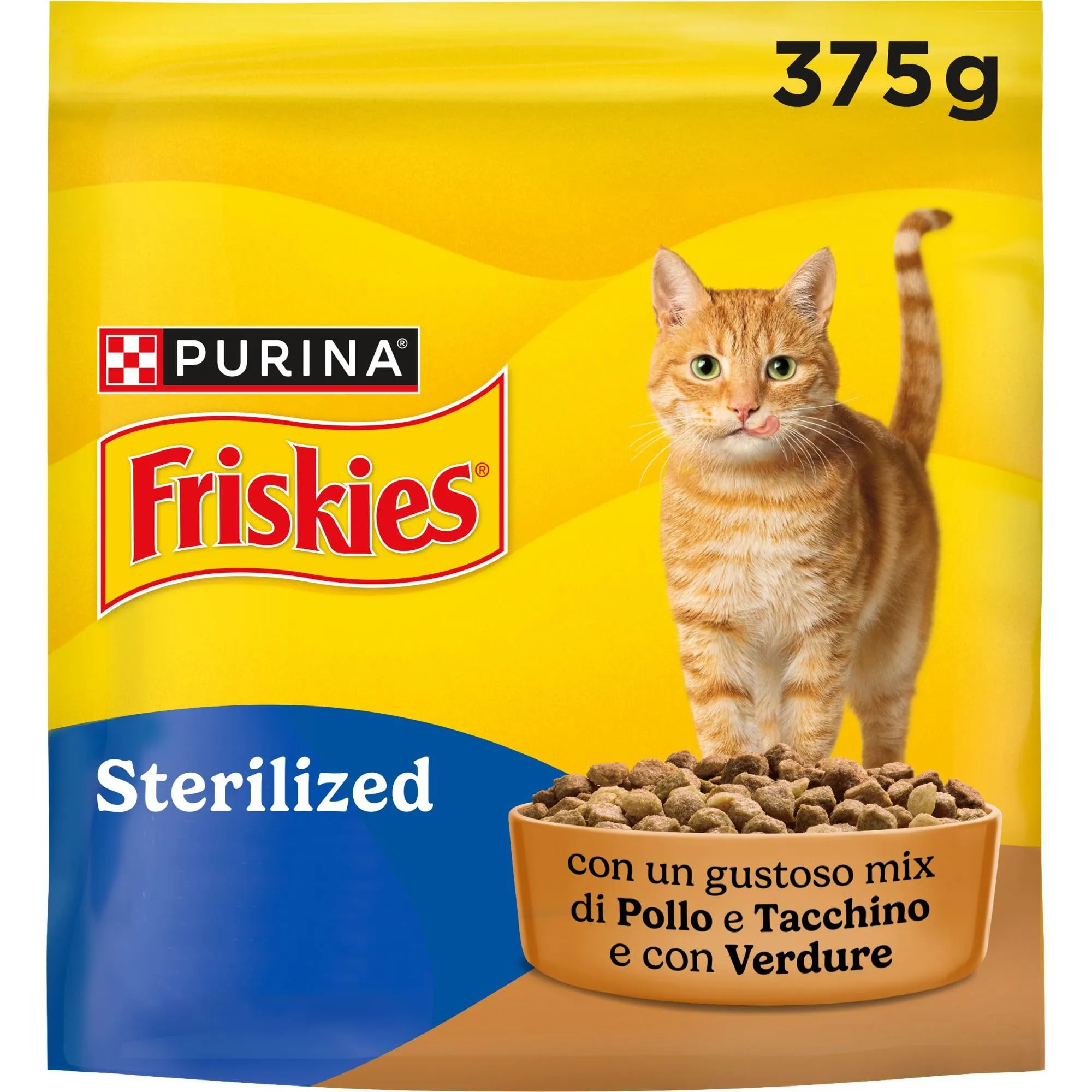 PURINA FRISKIES Sterilized crocchette per gatti adulti sterilizzati con un gustoso mix di Pollo e Tacchino e con Verdure in 12 Confezioni da 375 g - immagine 5