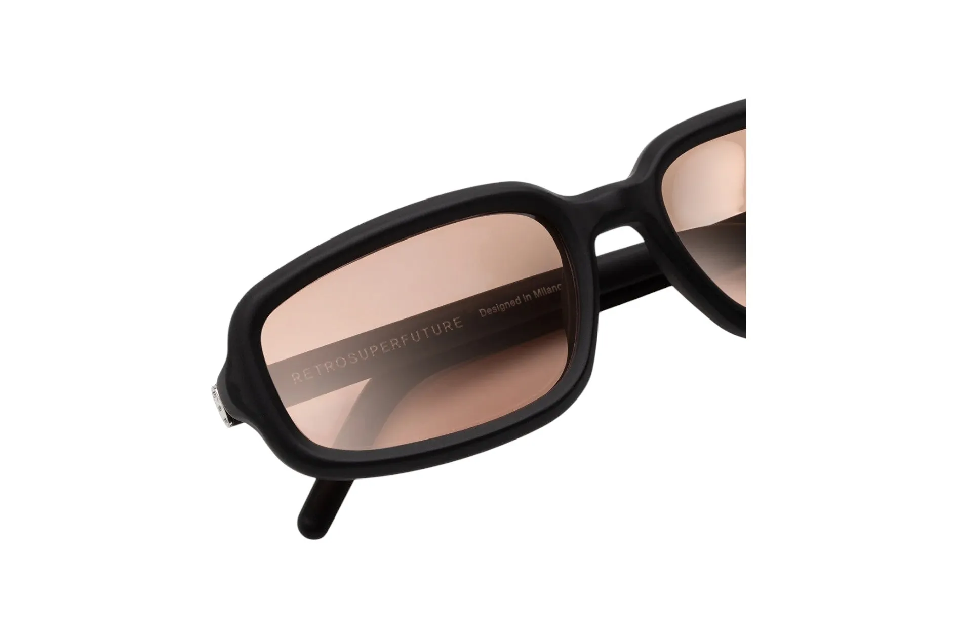 Retrosuperfuture TQ9 TROLL BLACK MATTE Occhiali da sole Acetato Nero Rosa Squadrata Normale - immagine 3