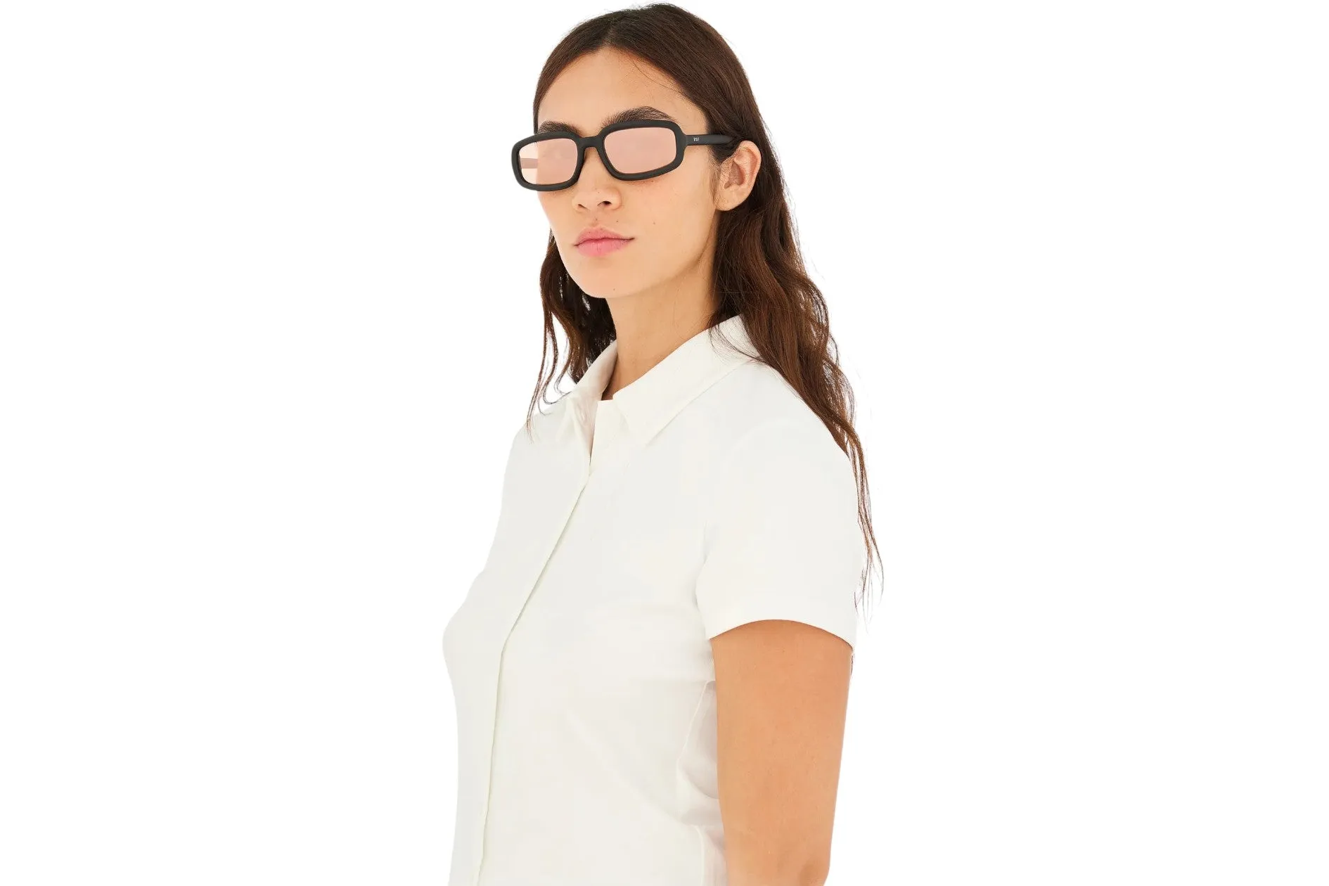 Retrosuperfuture TQ9 TROLL BLACK MATTE Occhiali da sole Acetato Nero Rosa Squadrata Normale - immagine 4