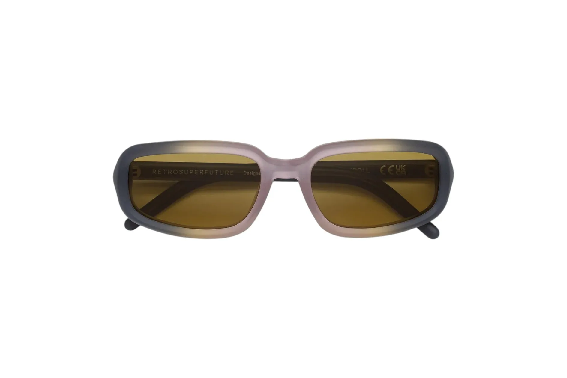 Retrosuperfuture GW9 TROLL SIDE FADE Occhiali da sole Acetato Grigio Marrone Squadrata Normale - immagine 2