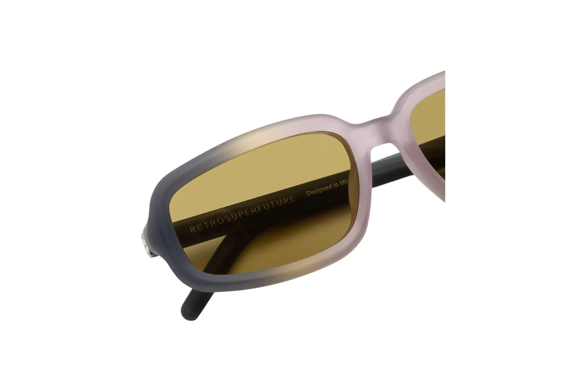 Retrosuperfuture GW9 TROLL SIDE FADE Occhiali da sole Acetato Grigio Marrone Squadrata Normale - immagine 3