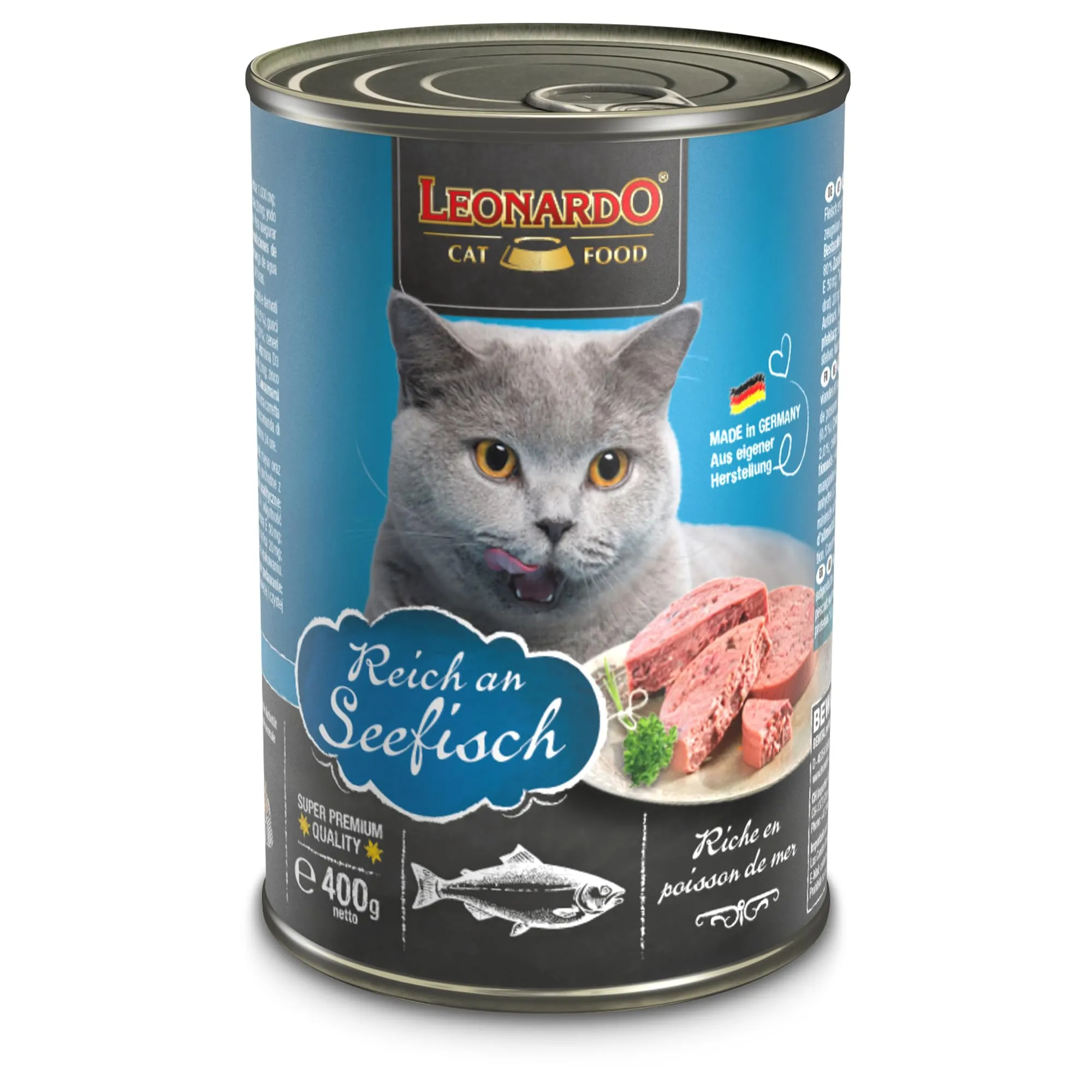 Leonardo Cibo umido [6x400g Ricco di pesce di mare] | Cibo umido senza cereali per gatti | Alimento completo umido in lattina - immagine 2