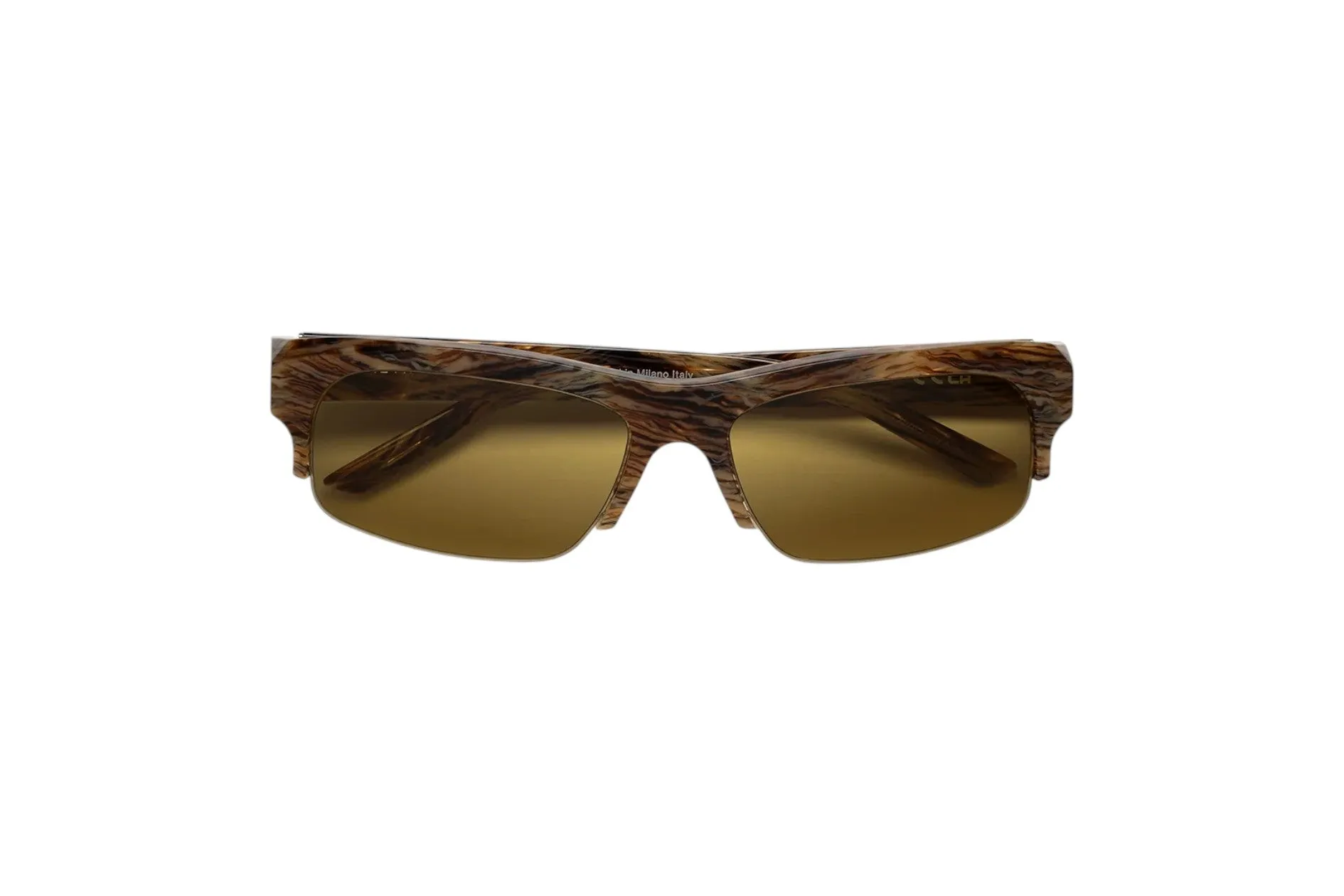 Retrosuperfuture UMQ SCATTO GRAFFIATO Occhiali da sole Acetato Marrone Giallo Geometrica Normale - immagine 2