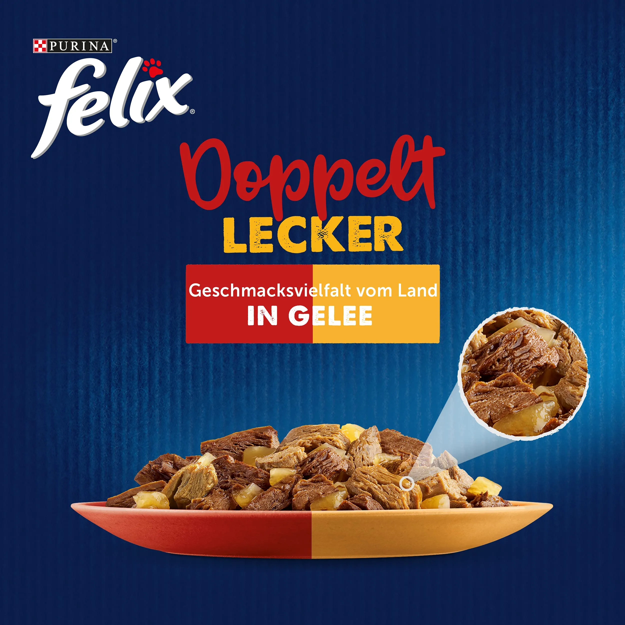 FELIX Ottimo come appare, doppio cibo per gatti bagnato in gelatina, mix di varietà, confezione da 4 (4 x 24 sacchetti da 85 g) - immagine 3