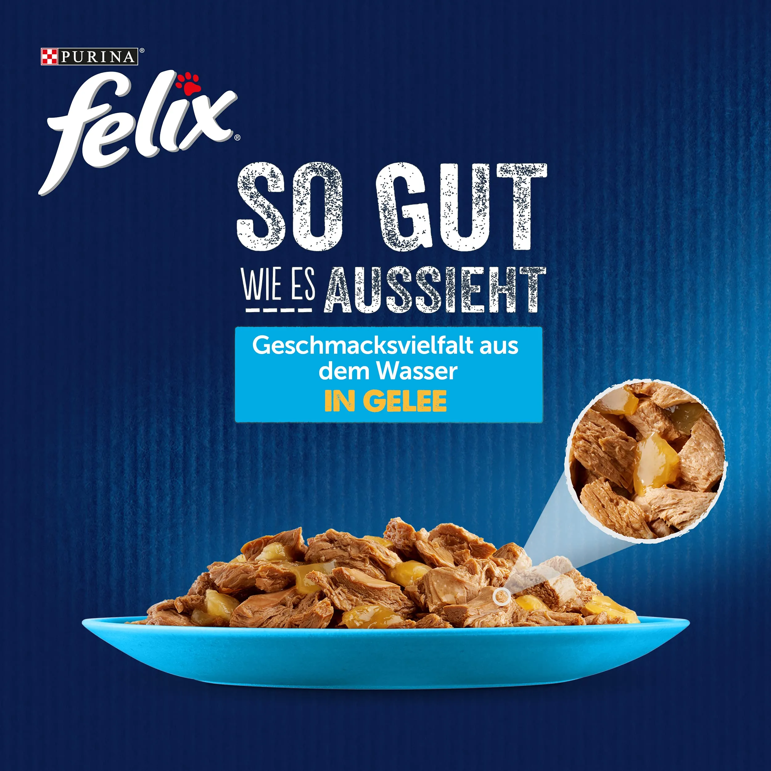 FELIX Ottimo come sembra cibo per gatti bagnato in gelatina, con tonno e merluzzo, confezione da 12 (12 x 4 bustine da 85 g) - immagine 3