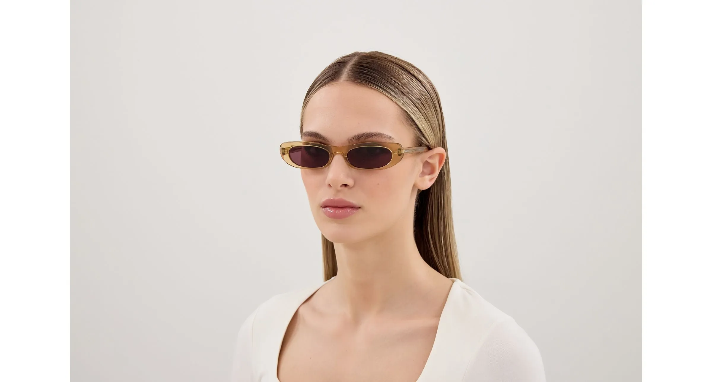 SAINT LAURENT SL 557 SHADE 007 Occhiali da sole Acetato Giallo Viola Rotonda - immagine 4
