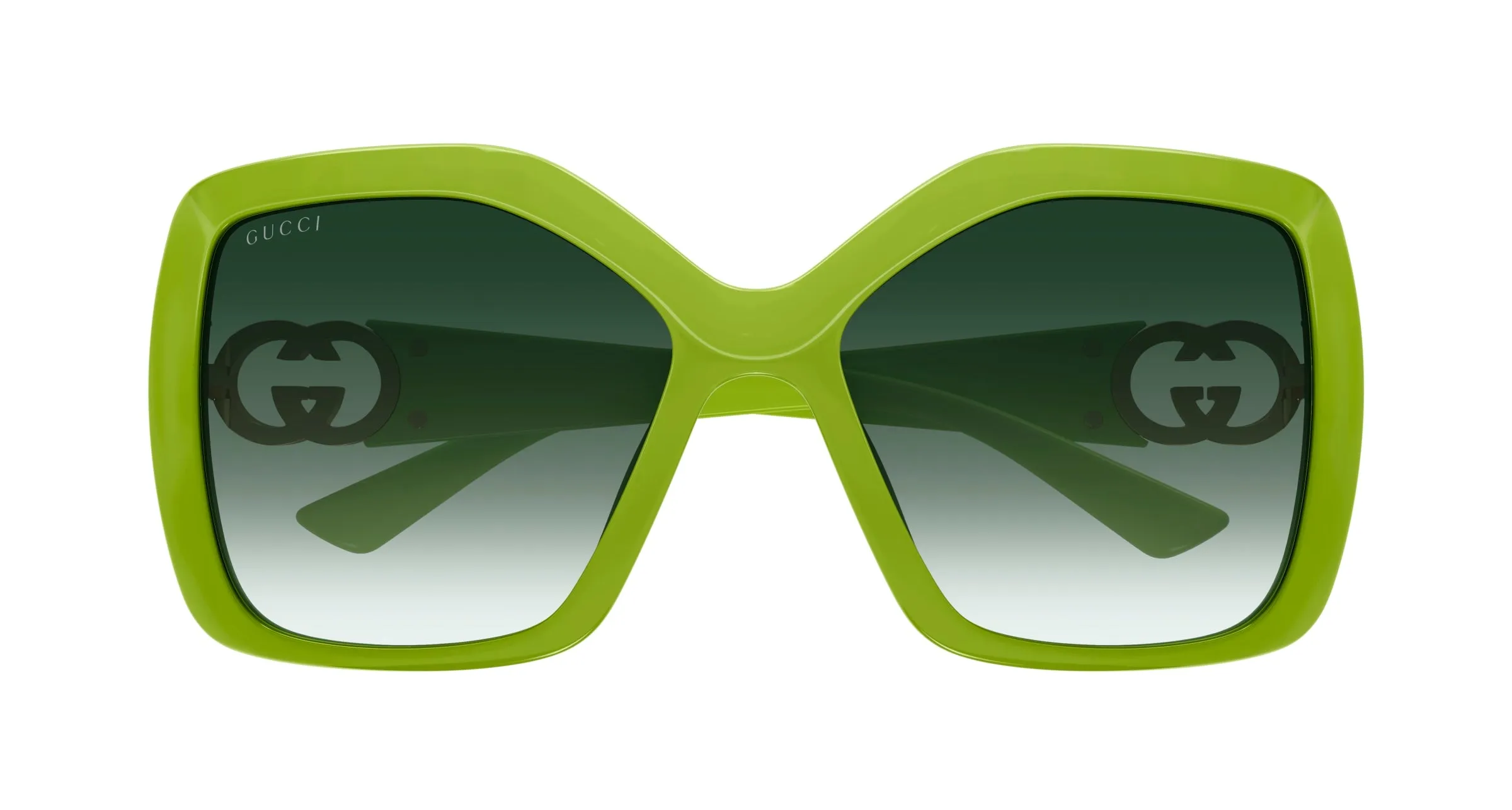 Gucci GG2015S 004 Occhiali da sole Iniettato Verde Verde Squadrata - immagine 2