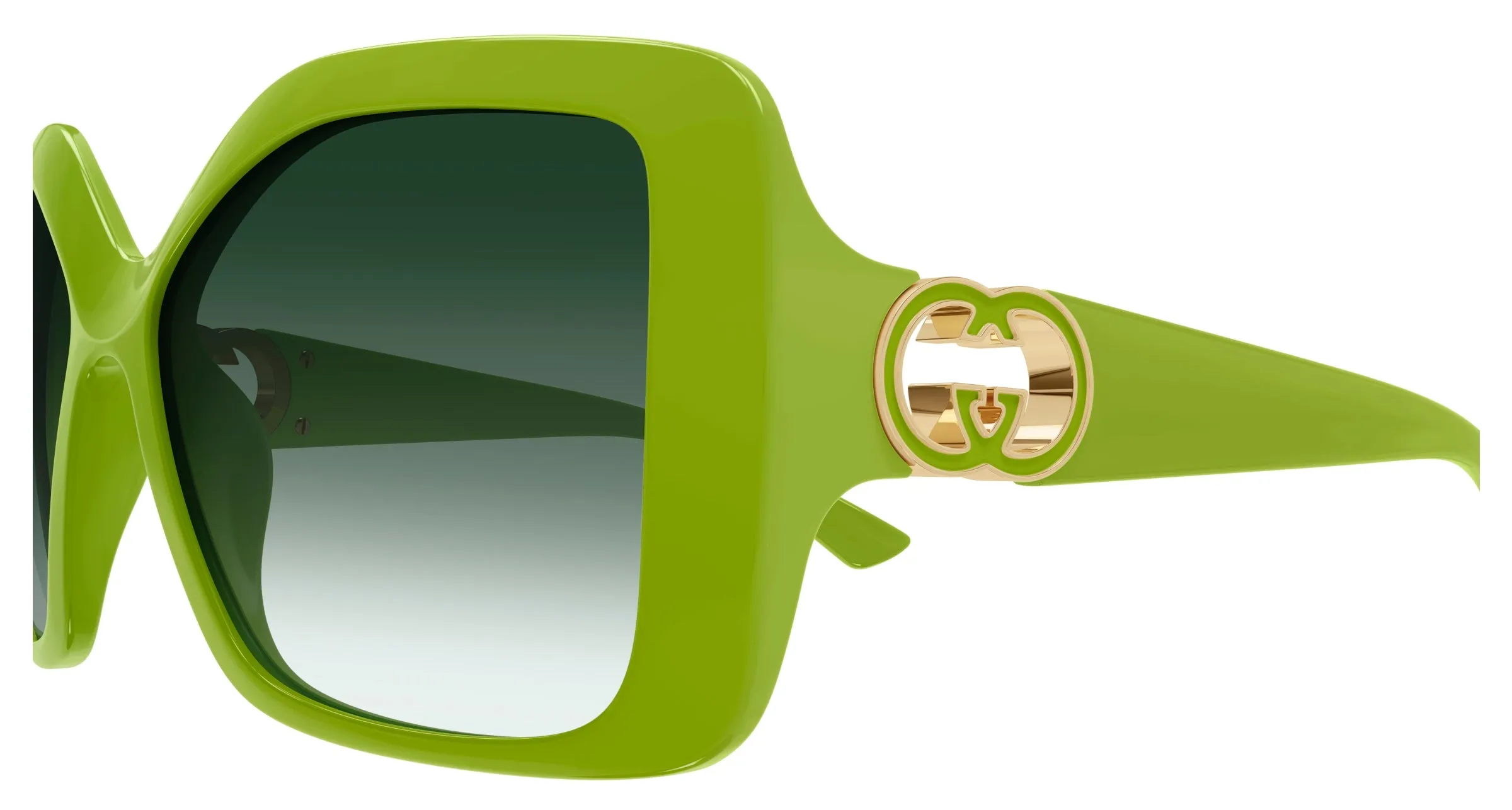 Gucci GG2015S 004 Occhiali da sole Iniettato Verde Verde Squadrata - immagine 3