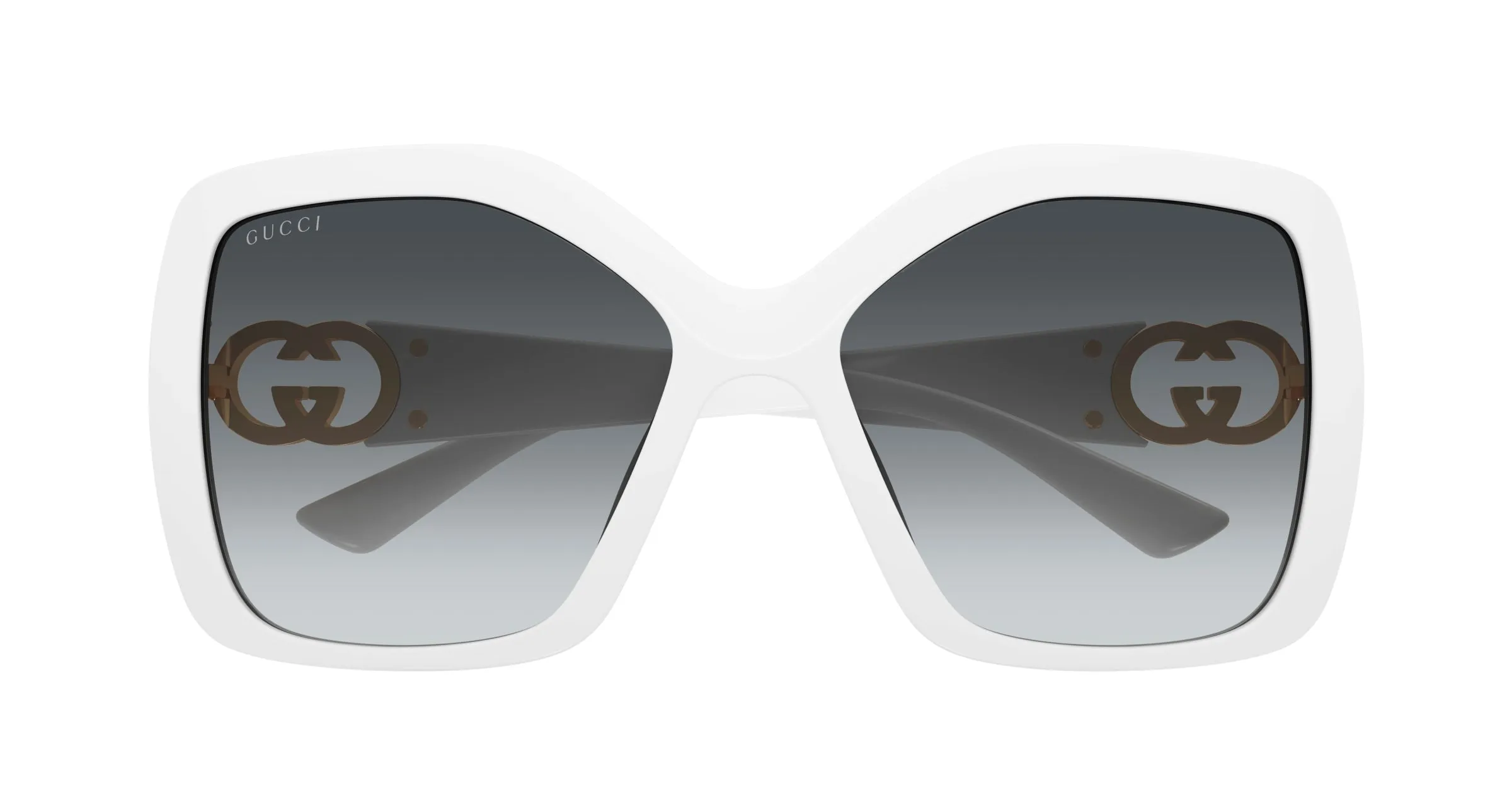 Gucci GG2015S 003 Occhiali da sole Iniettato Bianco Grigio Squadrata - immagine 2