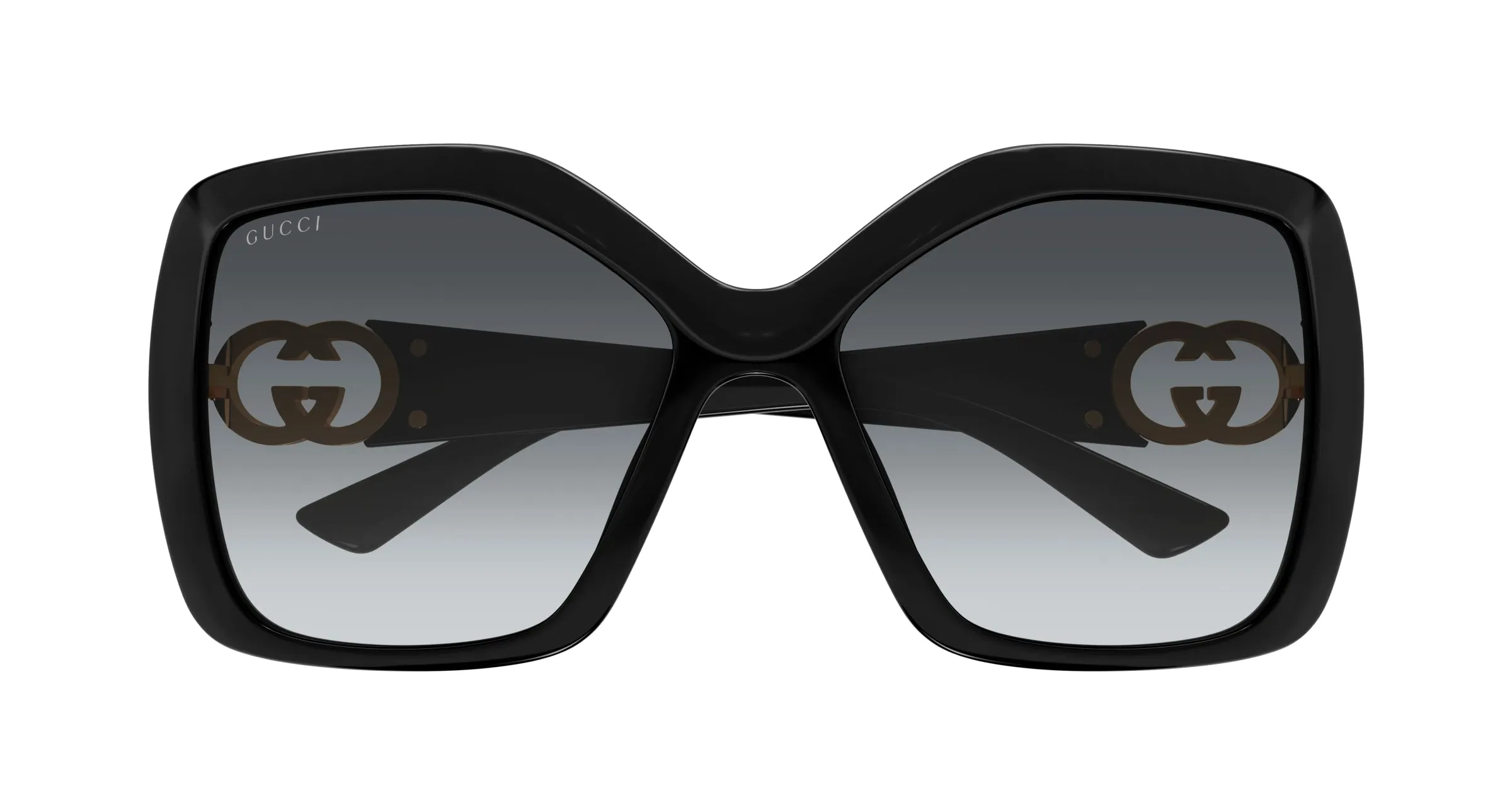 Gucci GG2015S 001 Occhiali da sole Iniettato Nero Grigio Squadrata - immagine 2