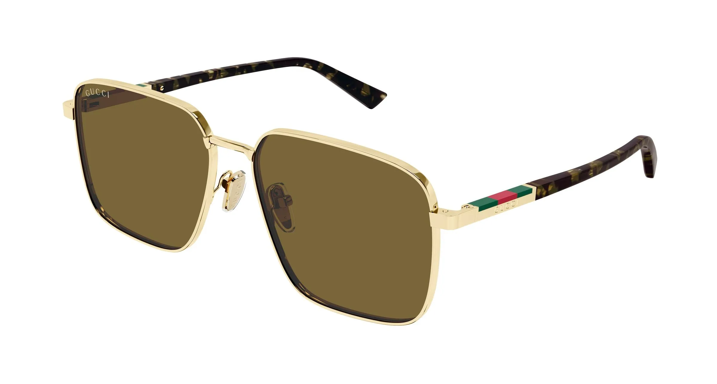 Gucci GG1965SK 003 Occhiali da sole Metallo Oro Marrone Squadrata - immagine 1