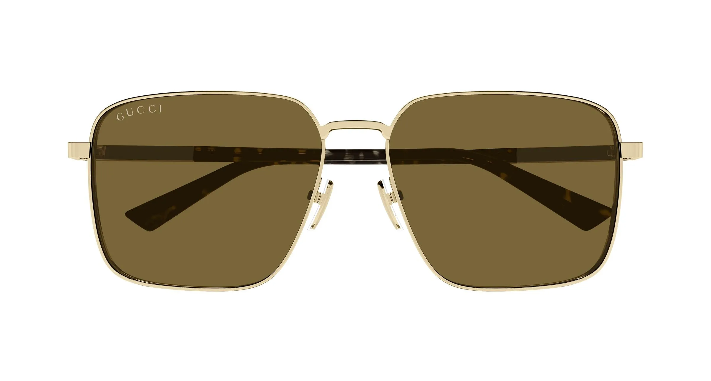 Gucci GG1965SK 003 Occhiali da sole Metallo Oro Marrone Squadrata - immagine 2
