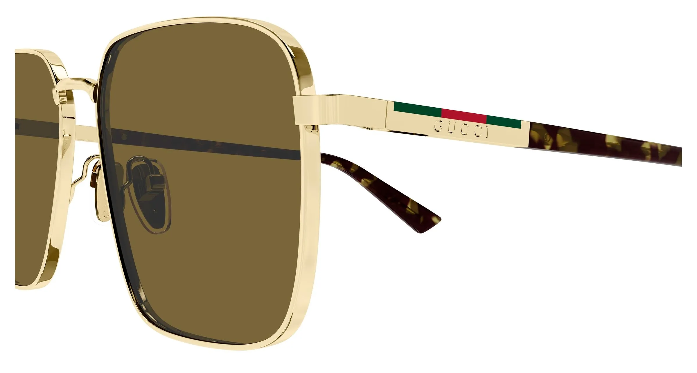 Gucci GG1965SK 003 Occhiali da sole Metallo Oro Marrone Squadrata - immagine 3