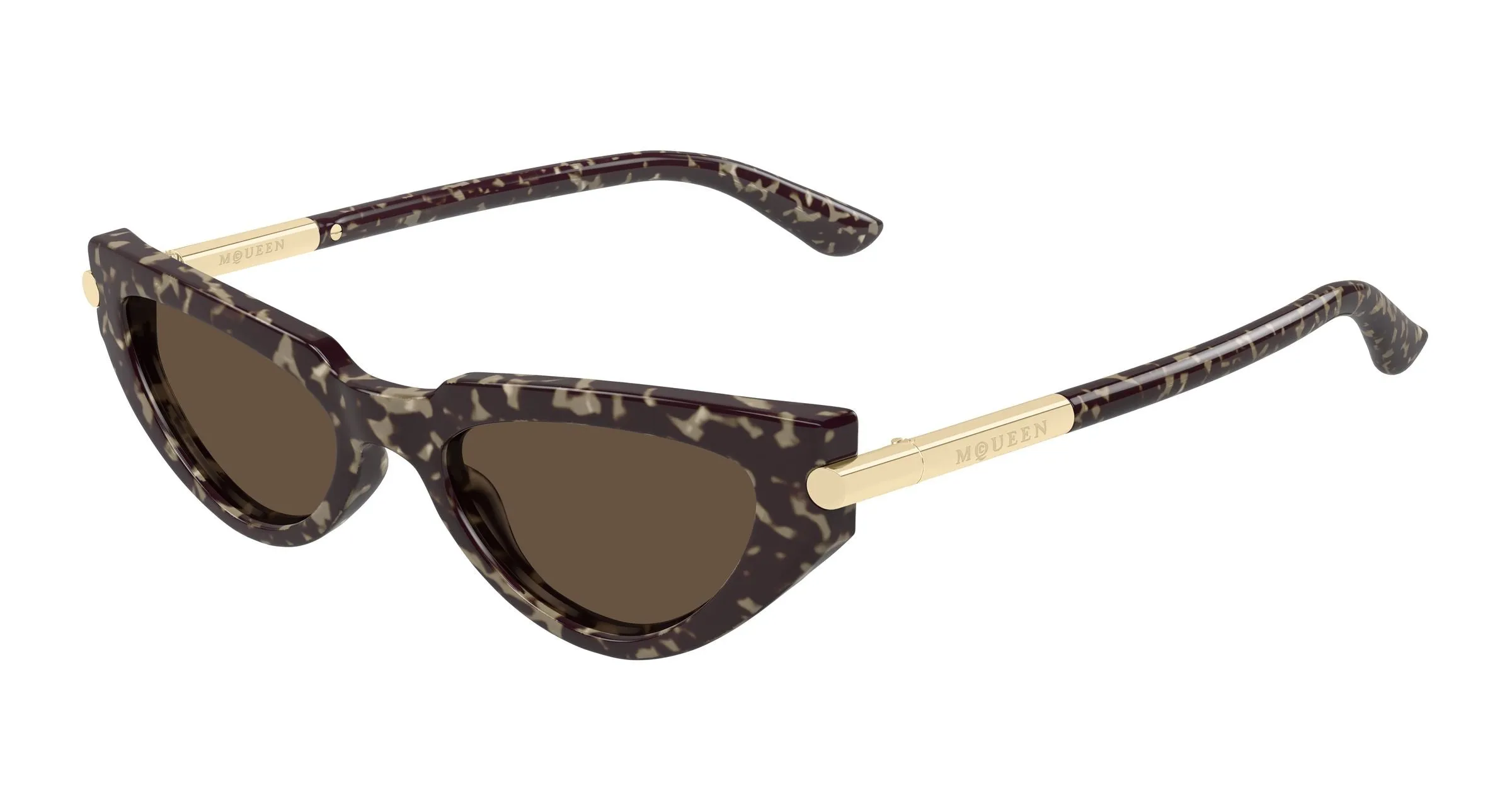 Alexander McQueen AM0520S 002 Occhiali da sole Acetato Havana Marrone Cat Eye - immagine 1