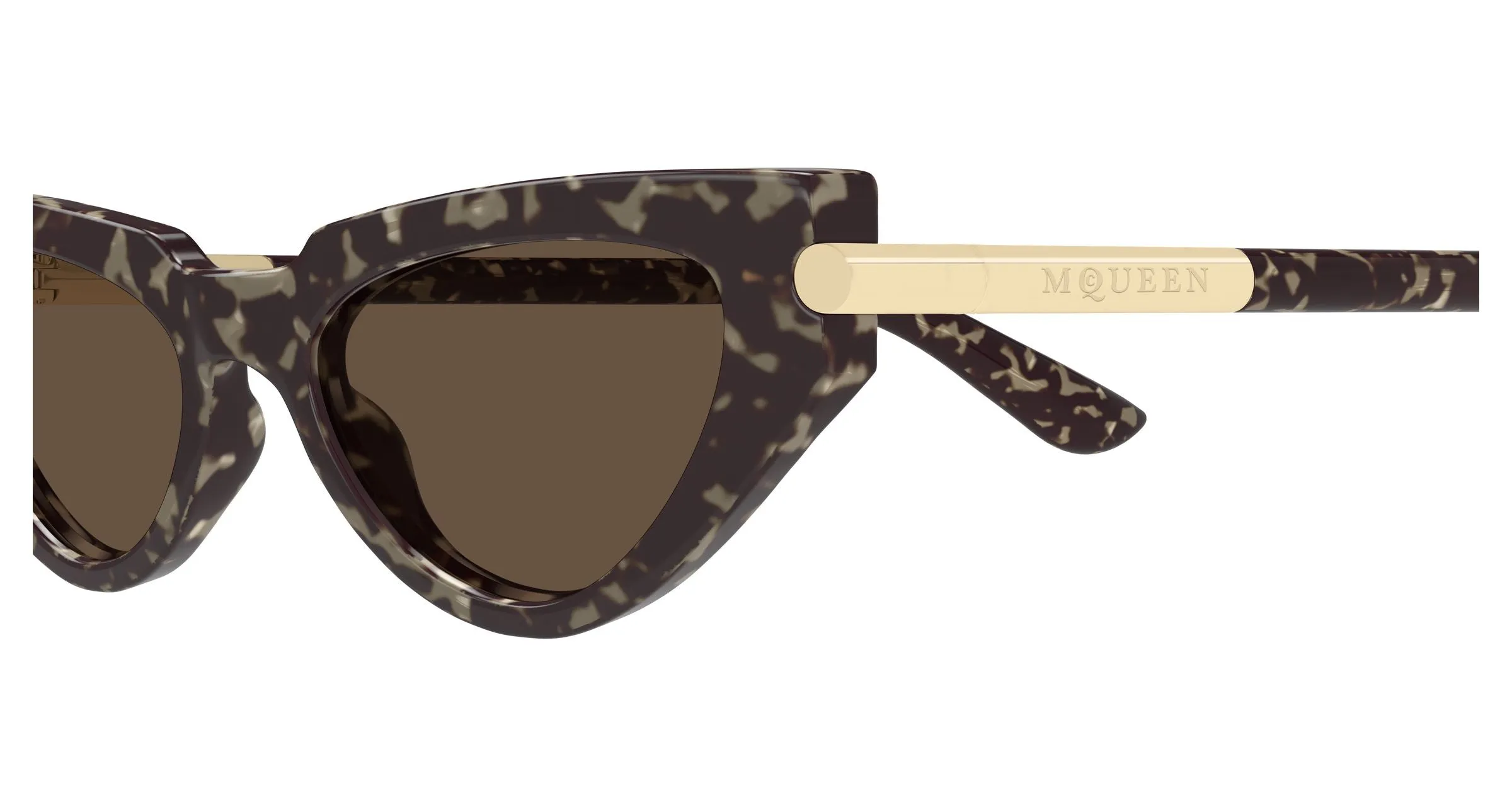 Alexander McQueen AM0520S 002 Occhiali da sole Acetato Havana Marrone Cat Eye - immagine 3