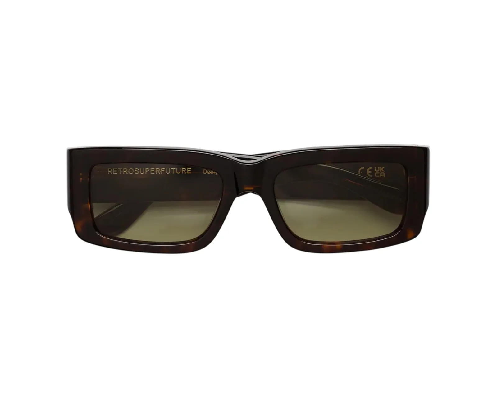 Retrosuperfuture 7IO NOTTE HAVANA Occhiali da sole Acetato Havana Verde Squadrata Normale - immagine 2