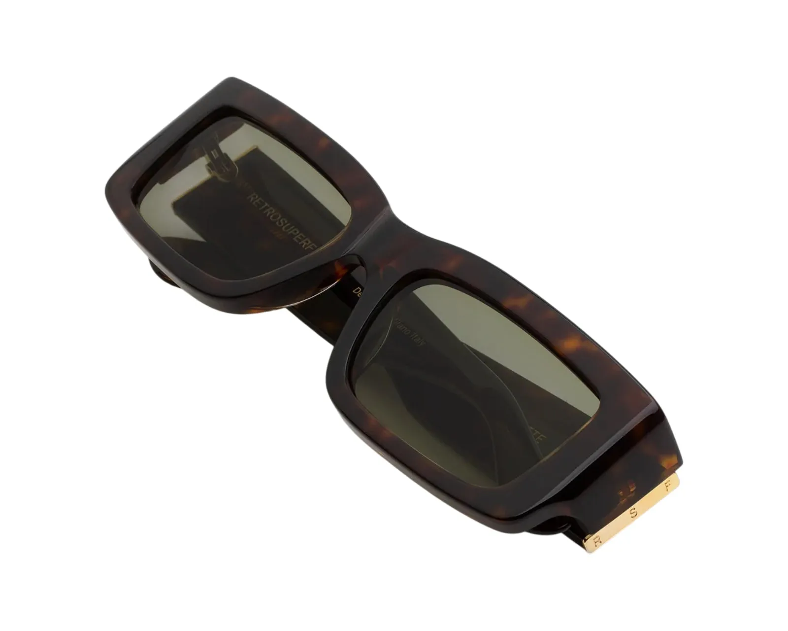 Retrosuperfuture 7IO NOTTE HAVANA Occhiali da sole Acetato Havana Verde Squadrata Normale - immagine 3