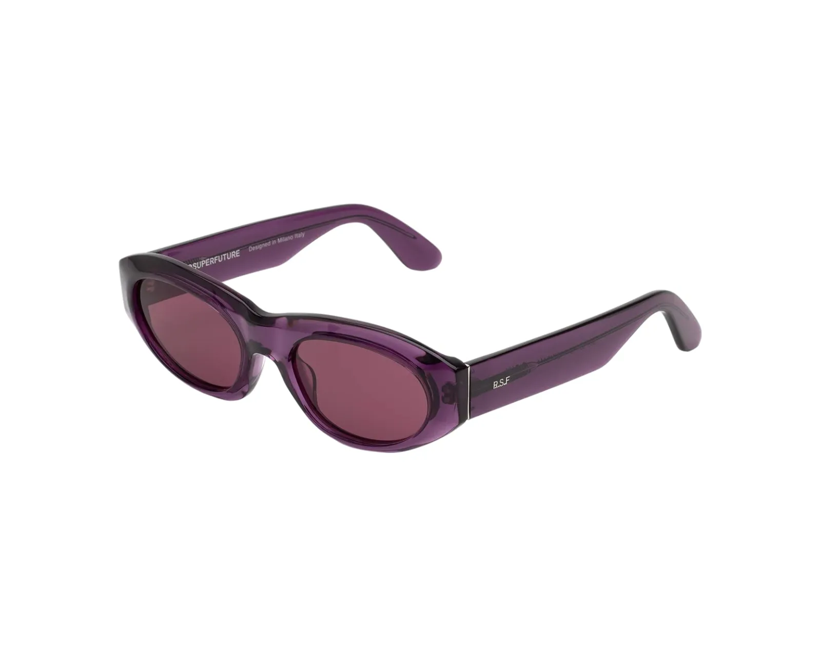 Retrosuperfuture 9KH CINEMA MELANZANA Occhiali da sole Acetato Viola Viola Geometrica Normale - immagine 1