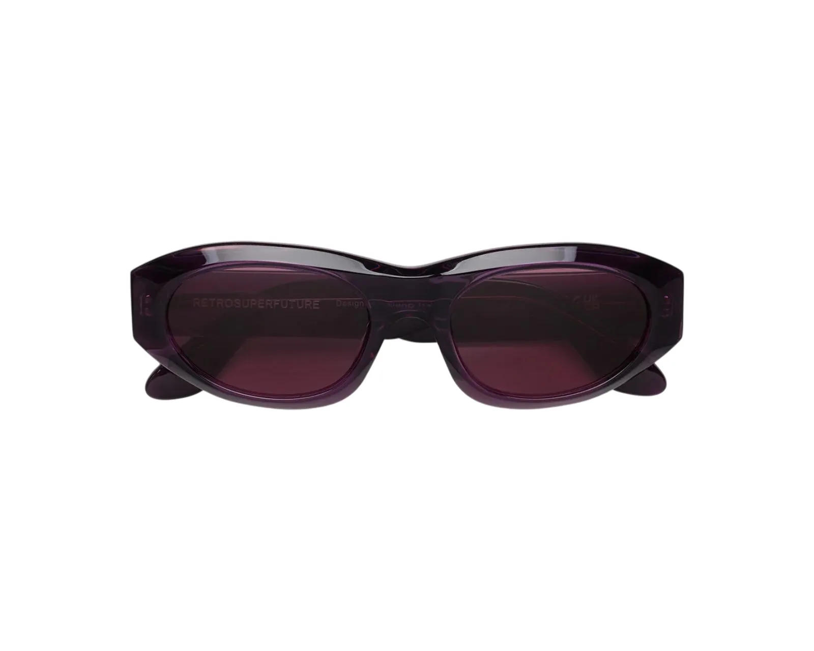 Retrosuperfuture 9KH CINEMA MELANZANA Occhiali da sole Acetato Viola Viola Geometrica Normale - immagine 2