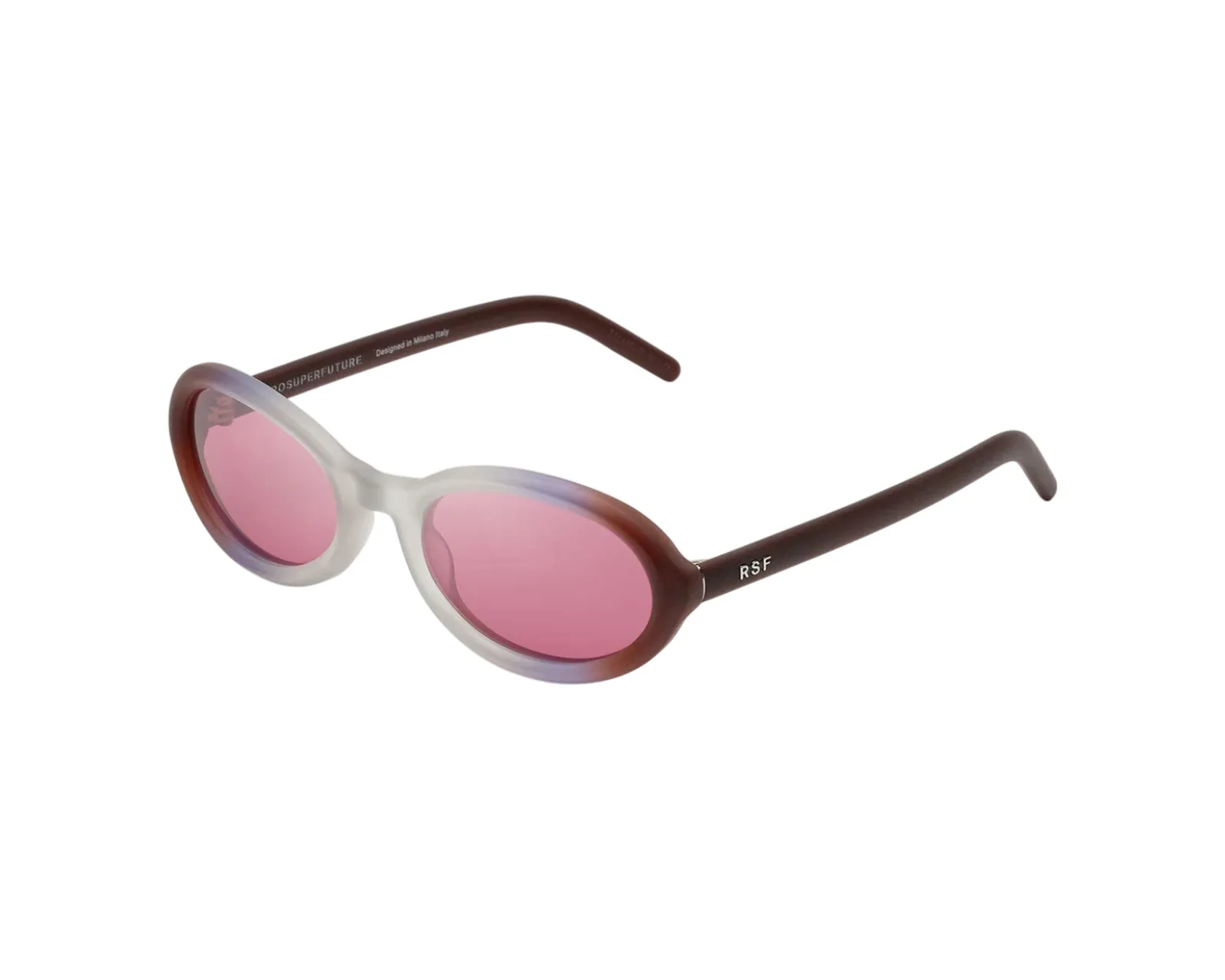 Retrosuperfuture 1NW CHERRY SIDE FADE Occhiali da sole Acetato Bordeaux Rosa Geometrica Normale - immagine 1