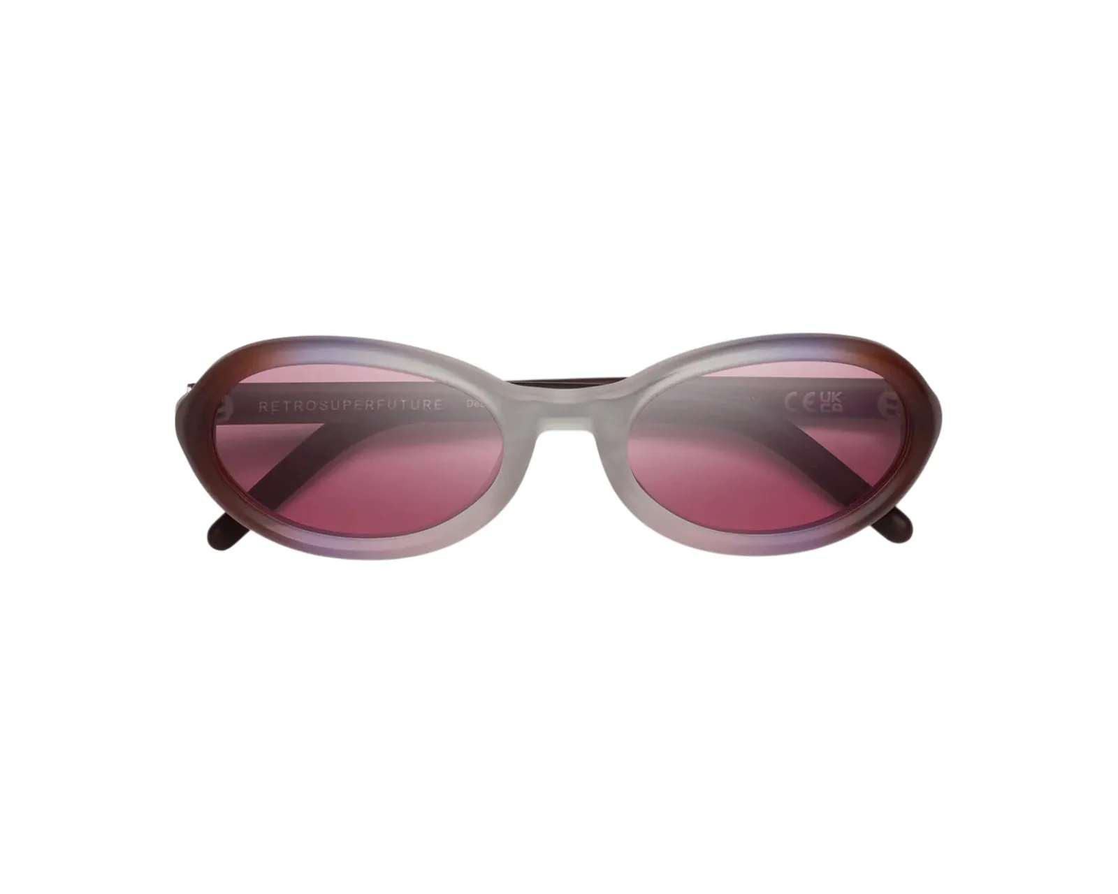 Retrosuperfuture 1NW CHERRY SIDE FADE Occhiali da sole Acetato Bordeaux Rosa Geometrica Normale - immagine 2
