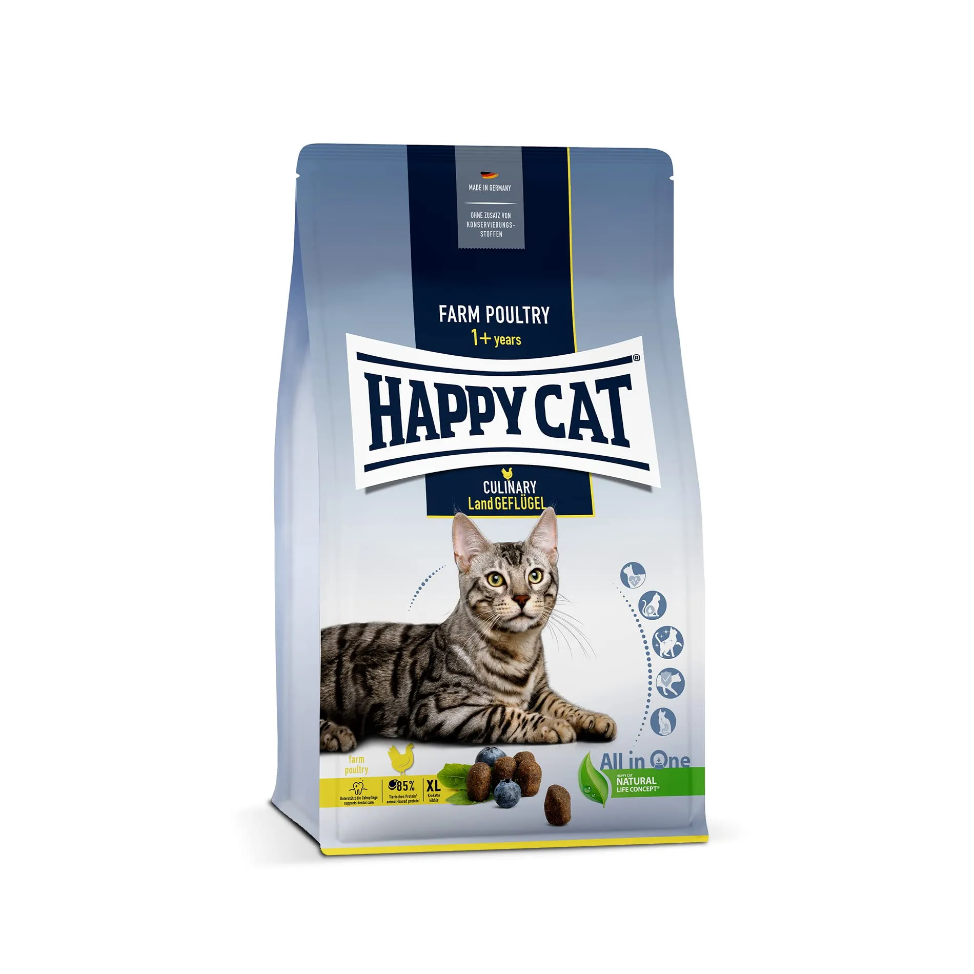 Happy Cat 70569 – Culinary Adult Land pollame – cibo secco per gatti adulti e sbornia – contenuto 1,3 kg - immagine 1