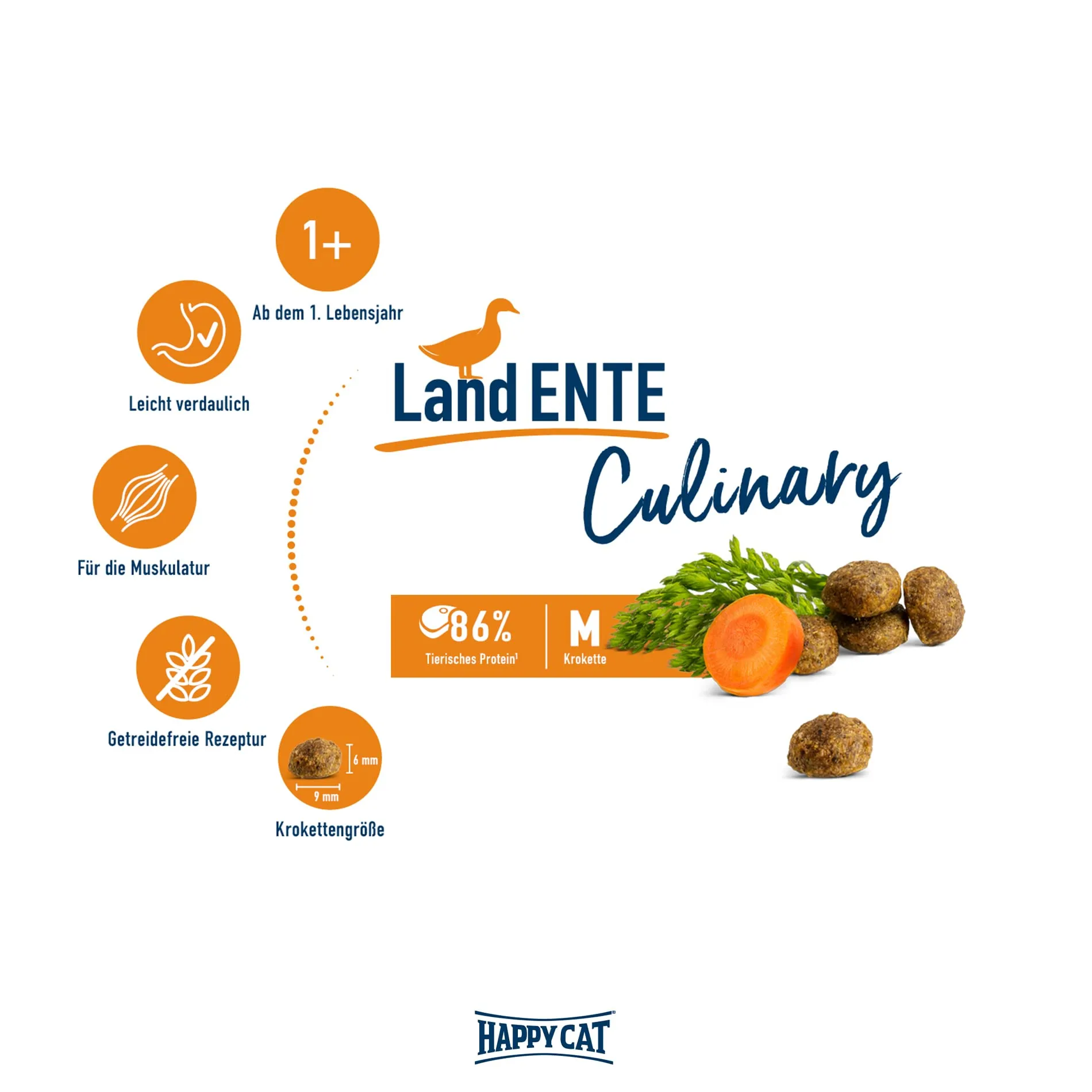 Happy Cat 70566 – Culinary Adult Land Anatra – cibo secco per gatti adulti e sbornia – contenuto 1,3 kg - immagine 2