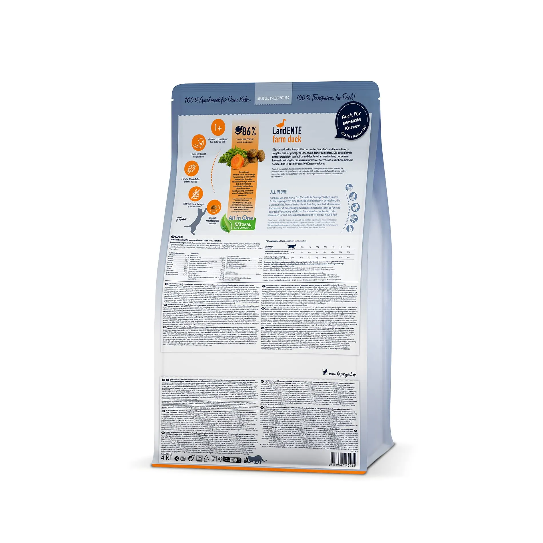 Happy Cat 70566 – Culinary Adult Land Anatra – cibo secco per gatti adulti e sbornia – contenuto 1,3 kg - immagine 5