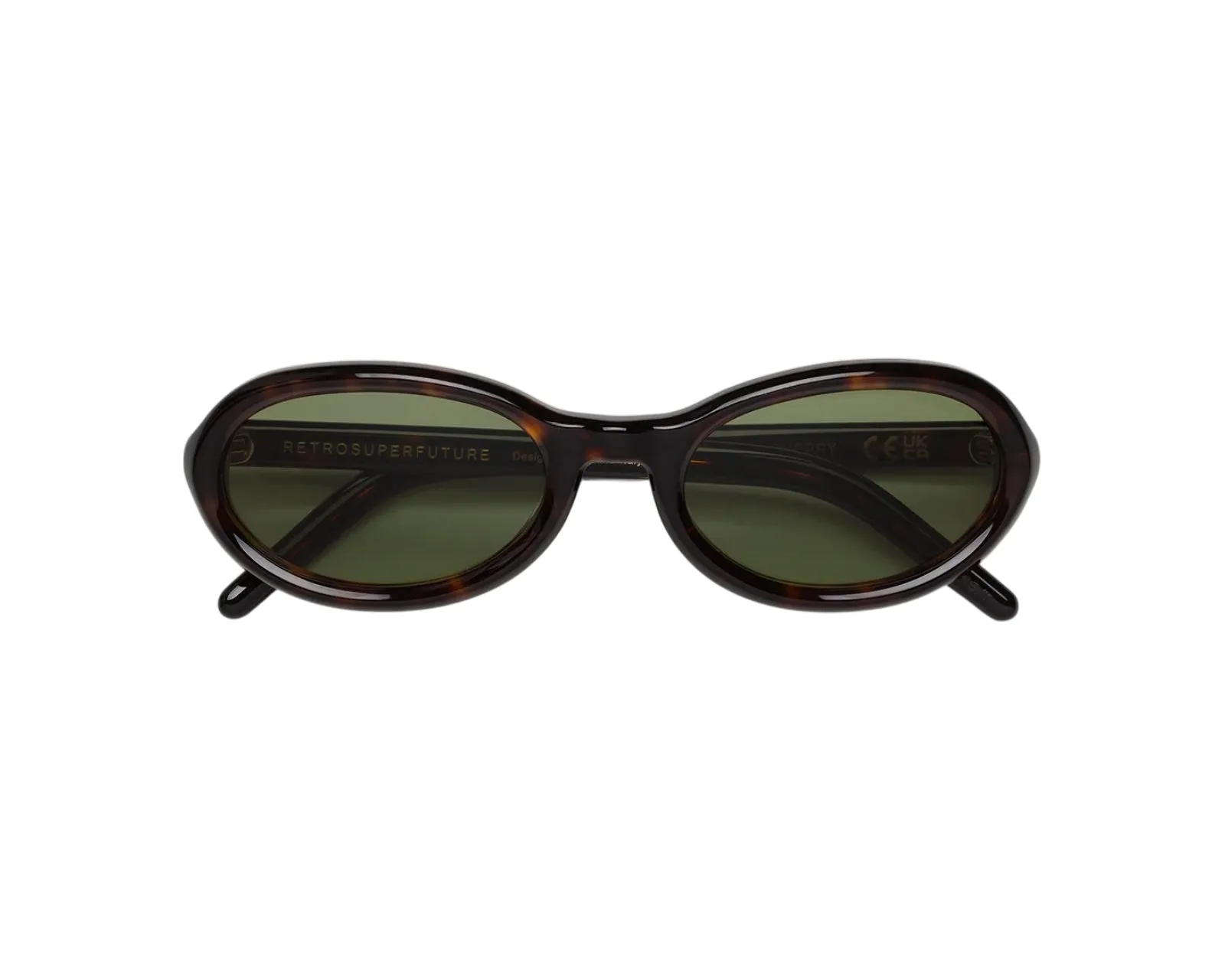 Retrosuperfuture 4OK CHERRY HAVANA Occhiali da sole Acetato Havana Verde Geometrica Normale - immagine 2