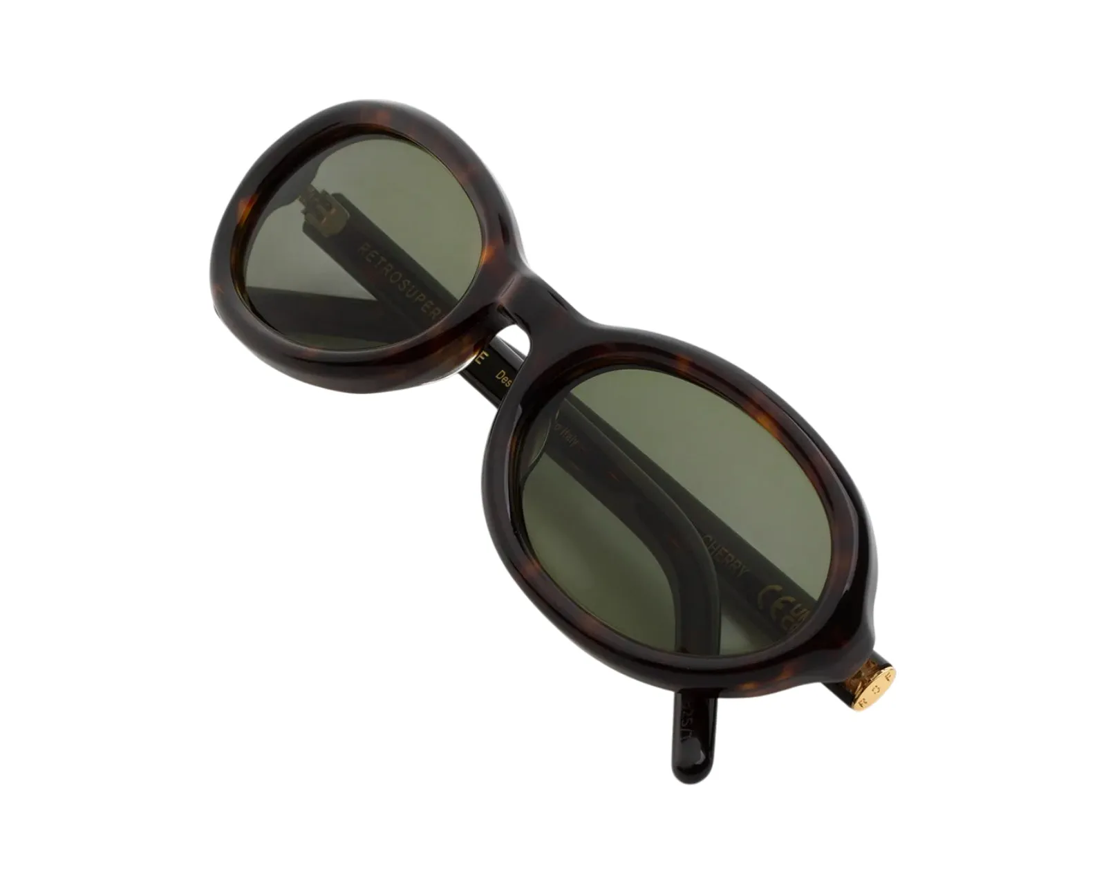 Retrosuperfuture 4OK CHERRY HAVANA Occhiali da sole Acetato Havana Verde Geometrica Normale - immagine 3