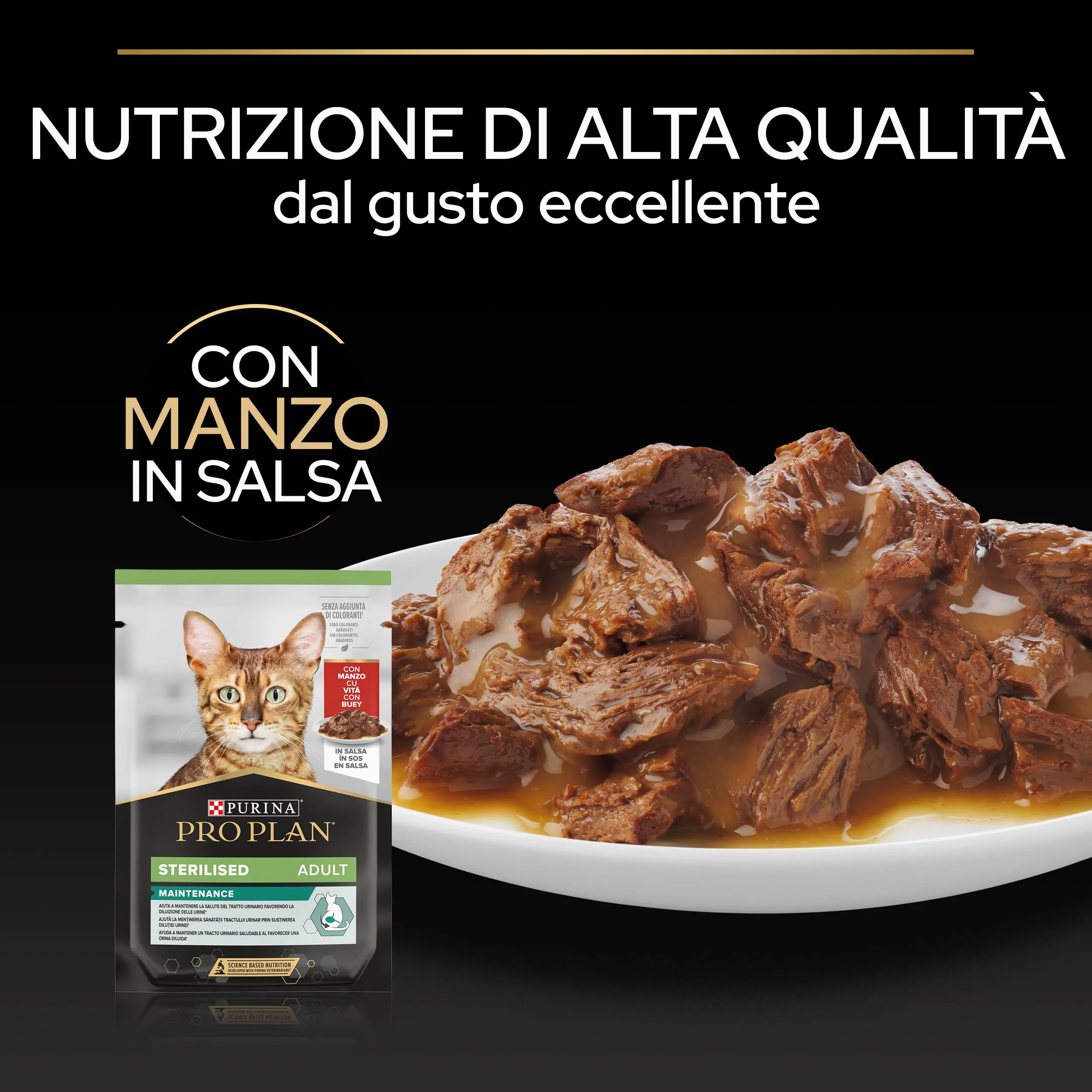 PURINA PRO PLAN Maintenance Cibo Umido per Gatti Adulti Sterilizzati Bocconcini in Salsa con Manzo 26 Buste da 85g - immagine 5