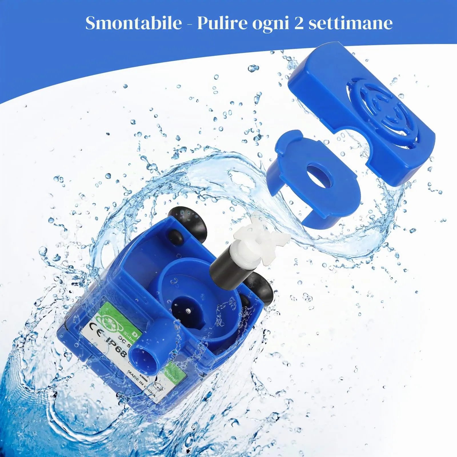 Diealles Shine Pompa per Fontana Gatti USB, Pompa di Ricambio Fontanella Gatti per 2L Fontana per Gatti - immagine 3