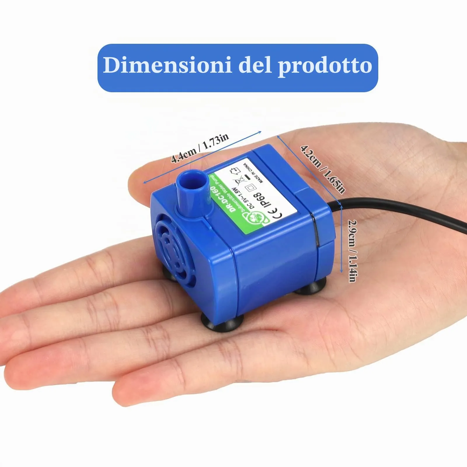 Diealles Shine Pompa per Fontana Gatti USB, Pompa di Ricambio Fontanella Gatti per 2L Fontana per Gatti - immagine 5