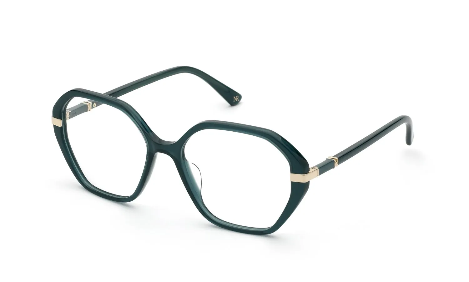 Nina Ricci VNR370 0J80 Montature da vista Acetato Verde Geometrica - immagine 1