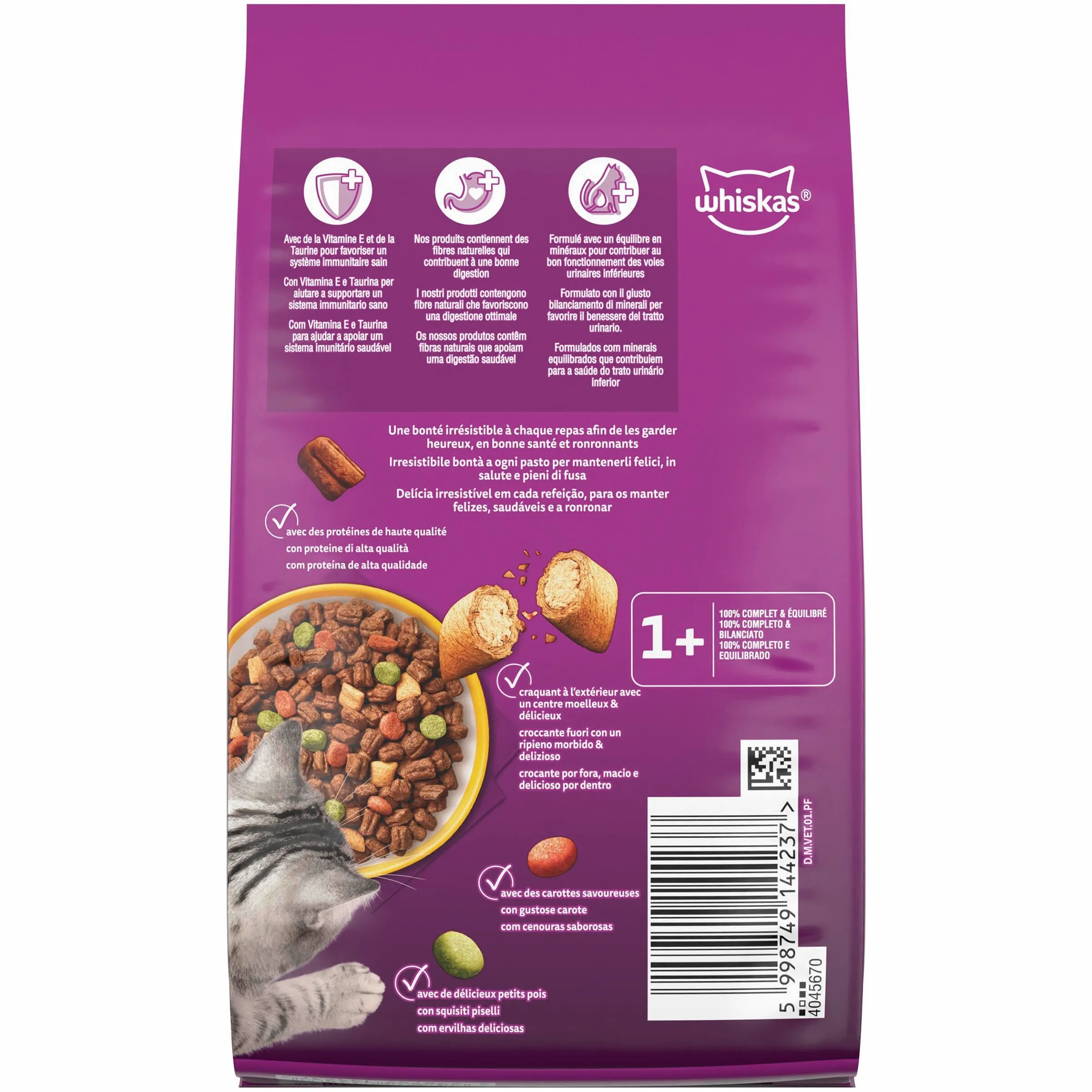 WHISKAS Cibo Secco per Gatti Adulti 300g con Pollo, confezione da 14 - immagine 3