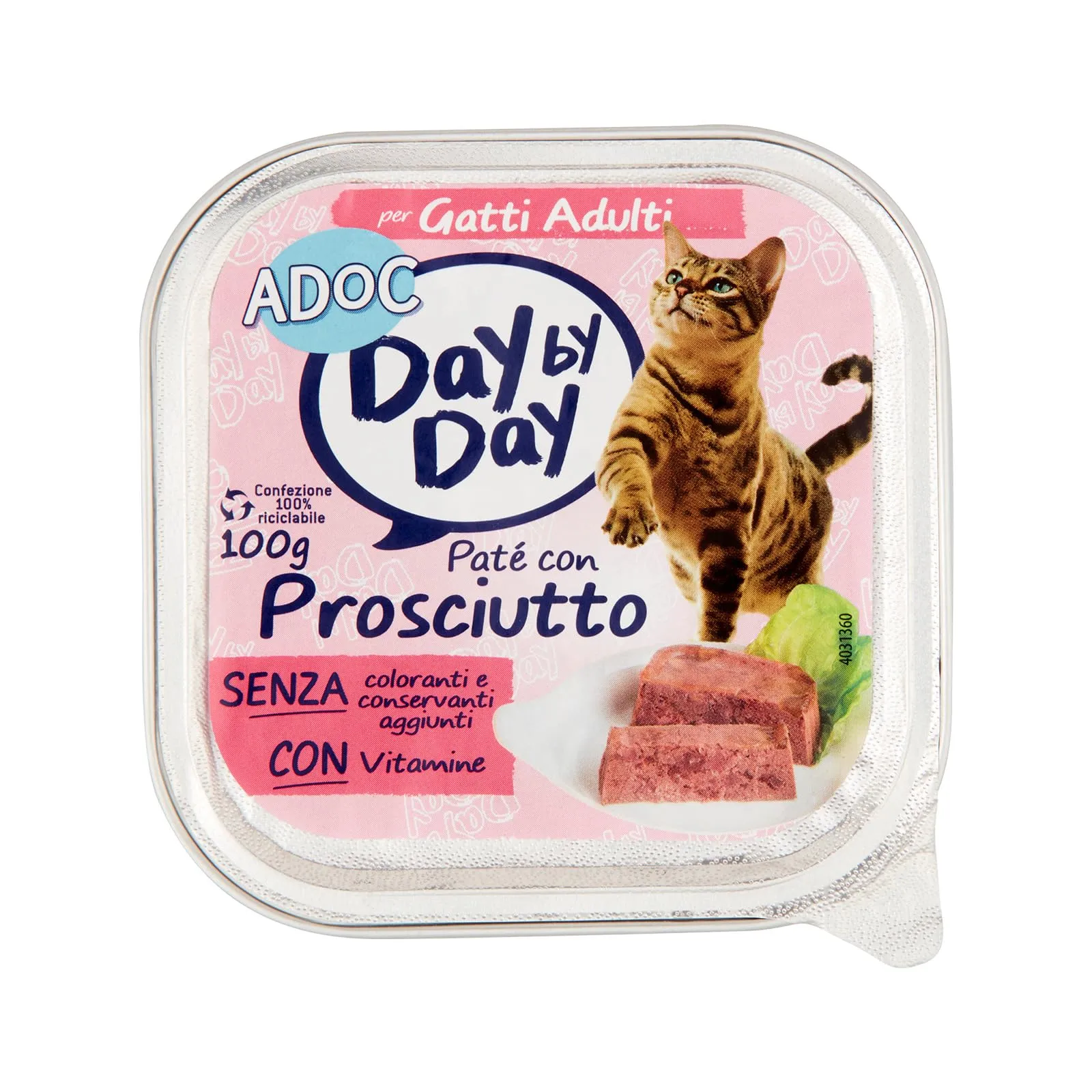 ADoC Day By Day Cat Gatto Paté Con Prosciutto - Box da 16 Vaschette Da 100gr - immagine 1