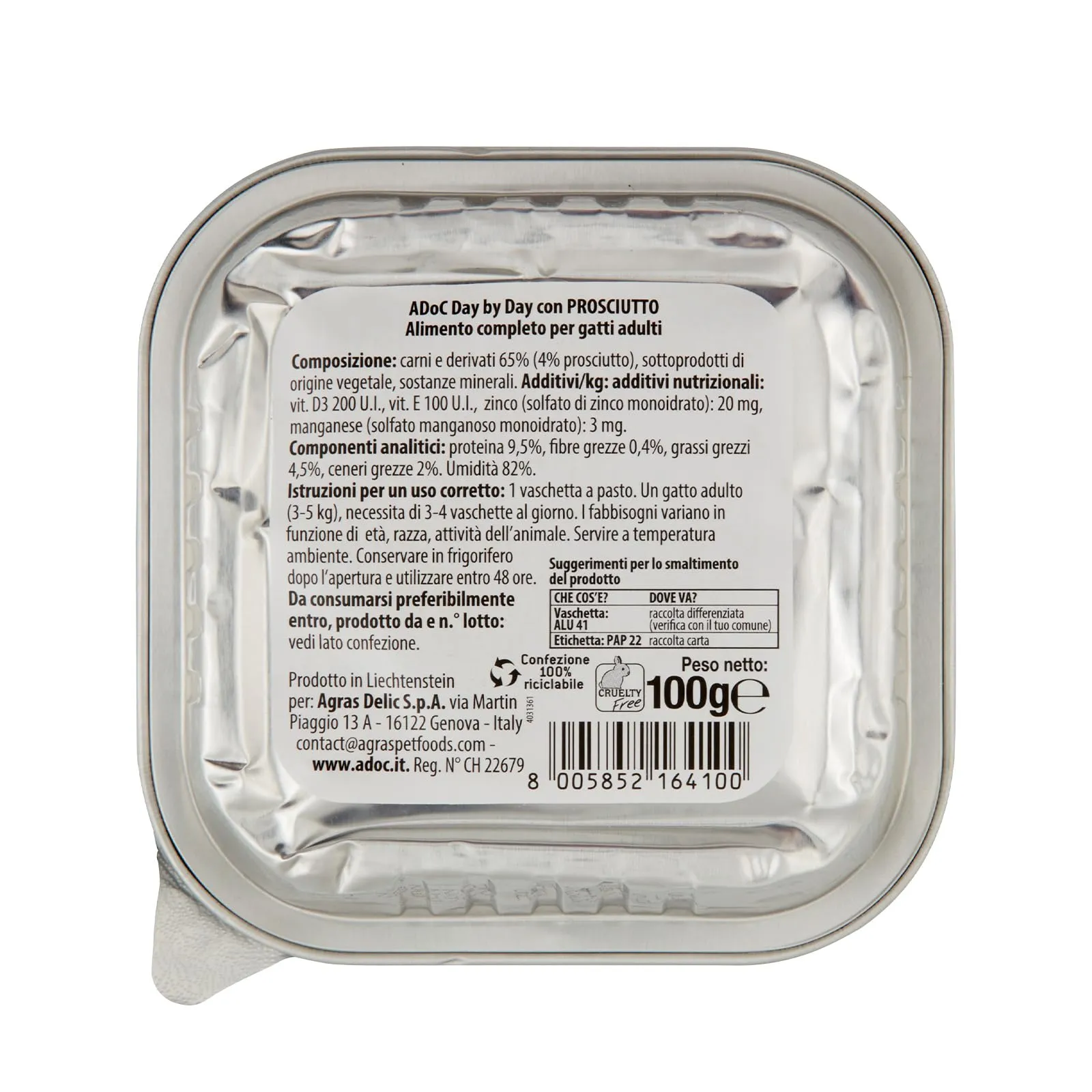 ADoC Day By Day Cat Gatto Paté Con Prosciutto - Box da 16 Vaschette Da 100gr - immagine 2