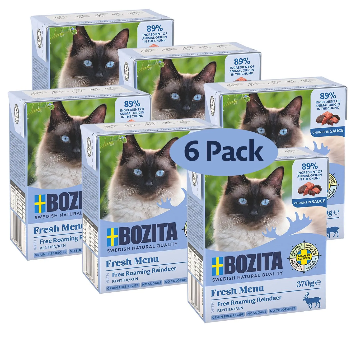 Bozita Toppe in salsa con renna Multibox 6 x 370 g in tetra, 370 g (confezione da 6) - immagine 1