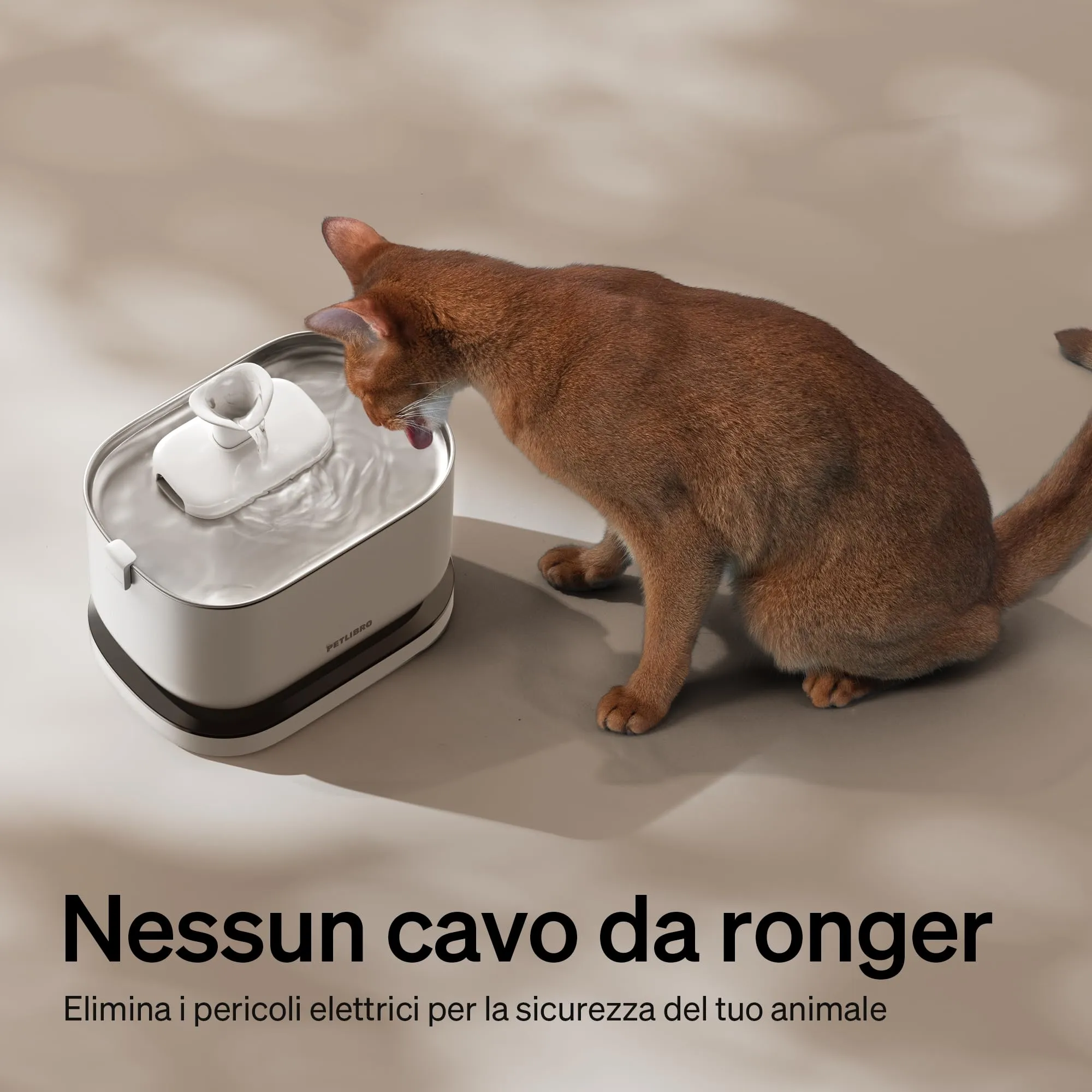 PETLIBRO Fontanella per Gatti Senza Fili con Sensore di Movimento, Dockstream 2,5L Fontana per Gatti a Batteria 5000 mAh, 23dB Ultra Silenziosa, Facile da Pulire, Fontanella Gatto Senza BPA - immagine 3