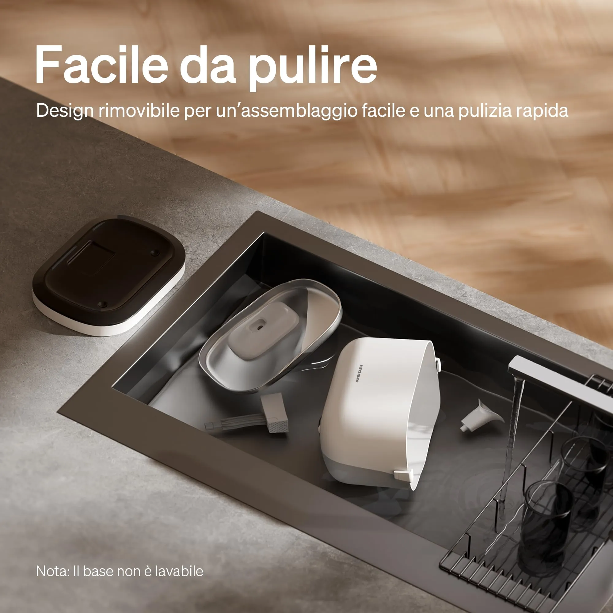 PETLIBRO Fontanella per Gatti Senza Fili con Sensore di Movimento, Dockstream 2,5L Fontana per Gatti a Batteria 5000 mAh, 23dB Ultra Silenziosa, Facile da Pulire, Fontanella Gatto Senza BPA - immagine 4
