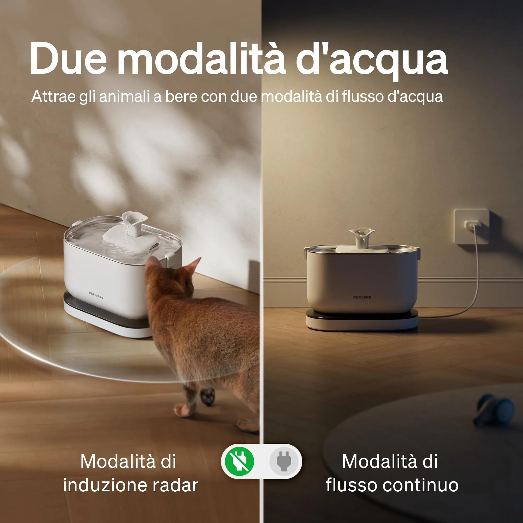 PETLIBRO Fontanella per Gatti Senza Fili con Sensore di Movimento, Dockstream 2,5L Fontana per Gatti a Batteria 5000 mAh, 23dB Ultra Silenziosa, Facile da Pulire, Fontanella Gatto Senza BPA - immagine 5