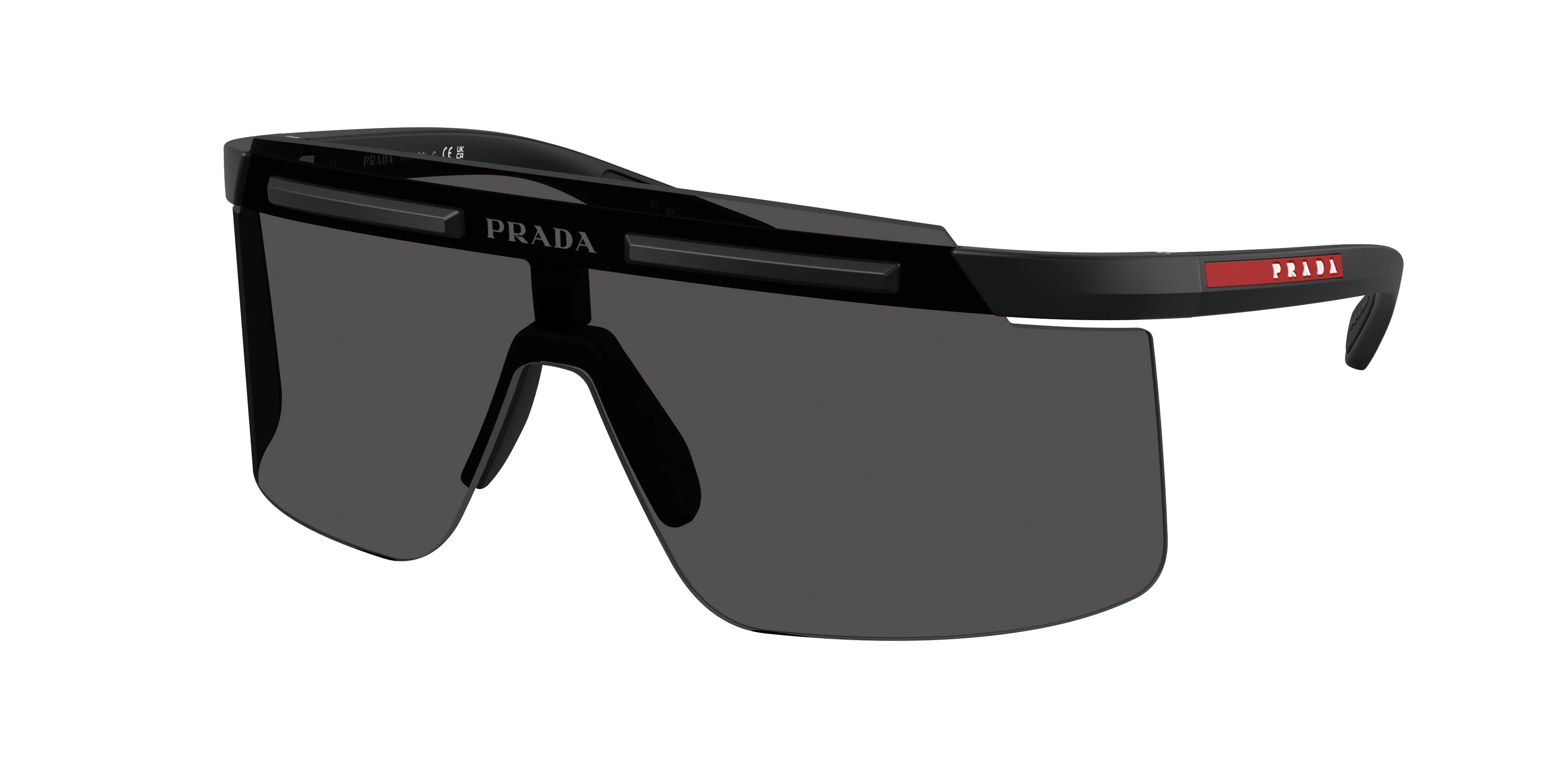 Prada Linea Rossa Uomo PS B06S 1BO06F Occhiali da sole Iniettato Nero Grigio Squadrata Normale - immagine 1