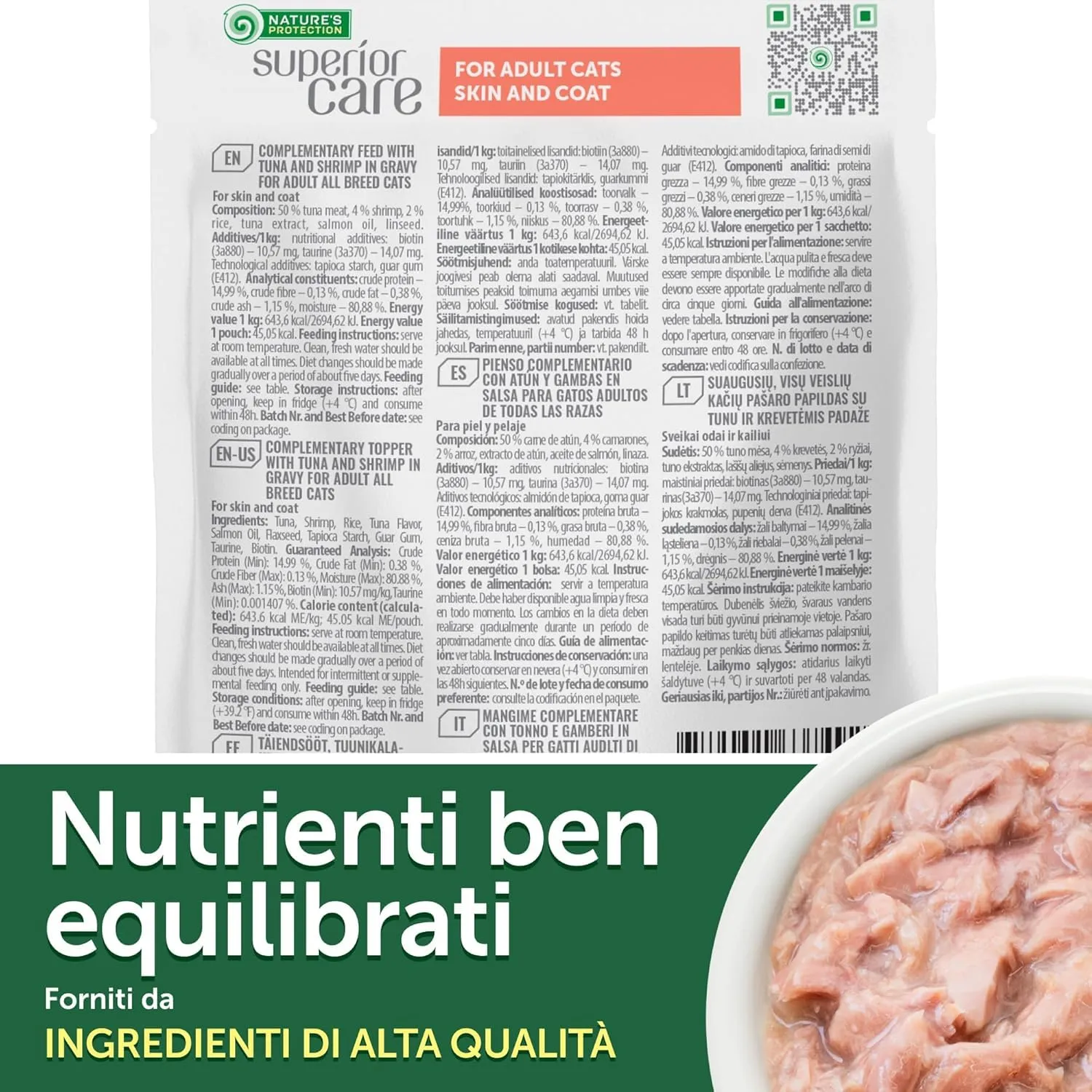 Nature's Protection Superior Care Umido gatti, Tonno e gamberetti 24 x 70 g - immagine 5