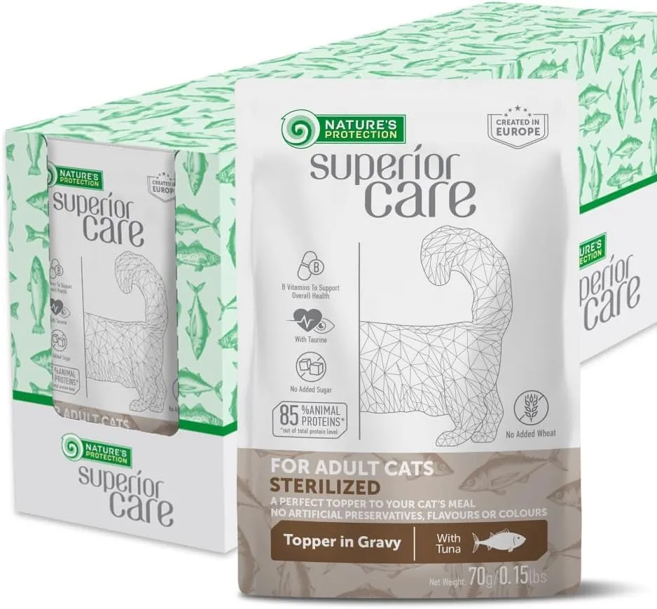 Nature's Protection Superior Care Umido gatti sterilizzati, Tonno 24 x 70 g - immagine 1