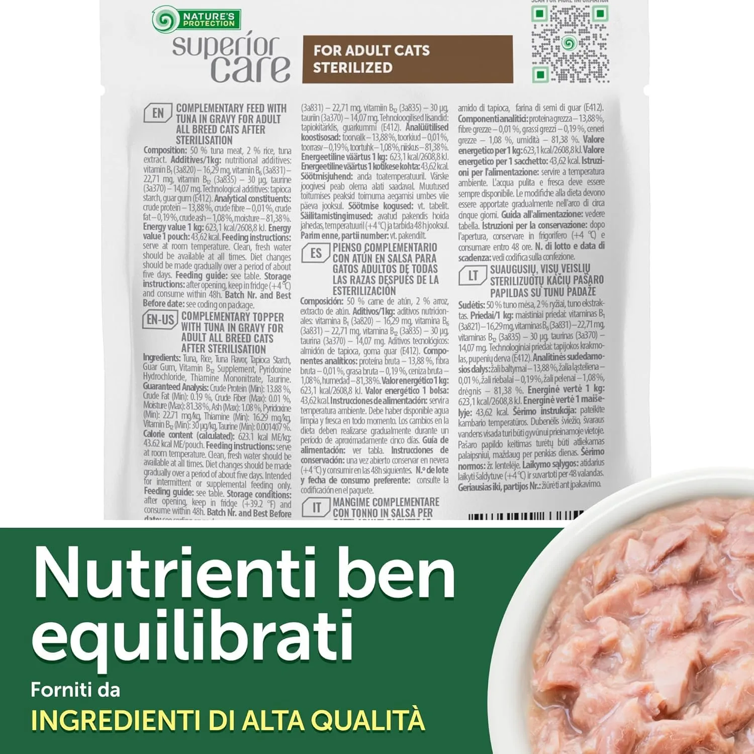 Nature's Protection Superior Care Umido gatti sterilizzati, Tonno 24 x 70 g - immagine 5